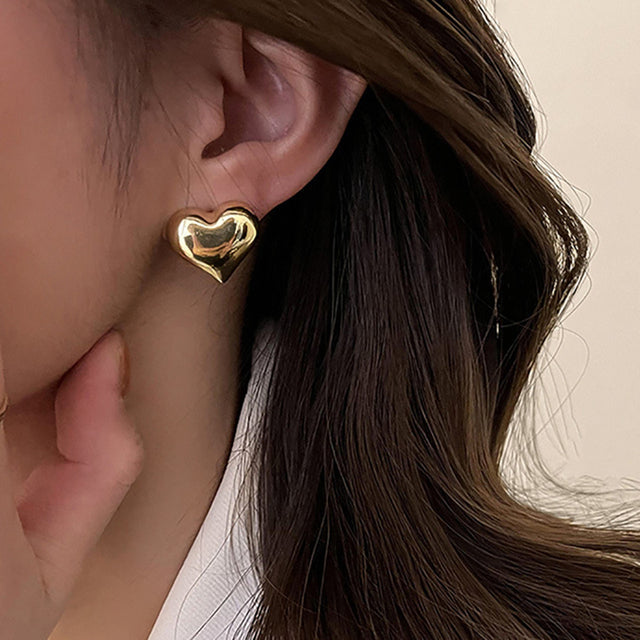 Pendientes Elegantes de Corazón Dorados | Nina