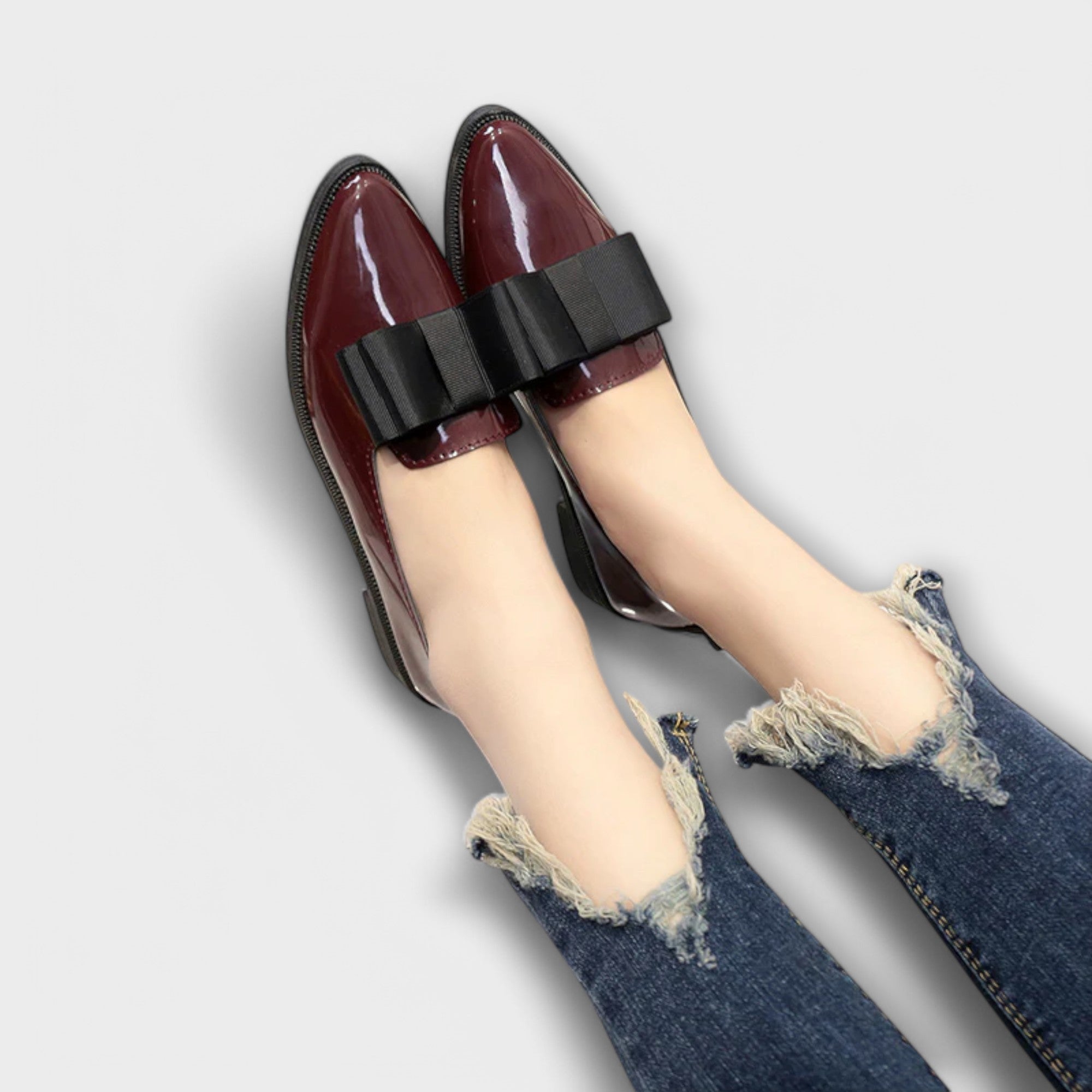Mocasines Negros de Piel con Plataforma | Mysa