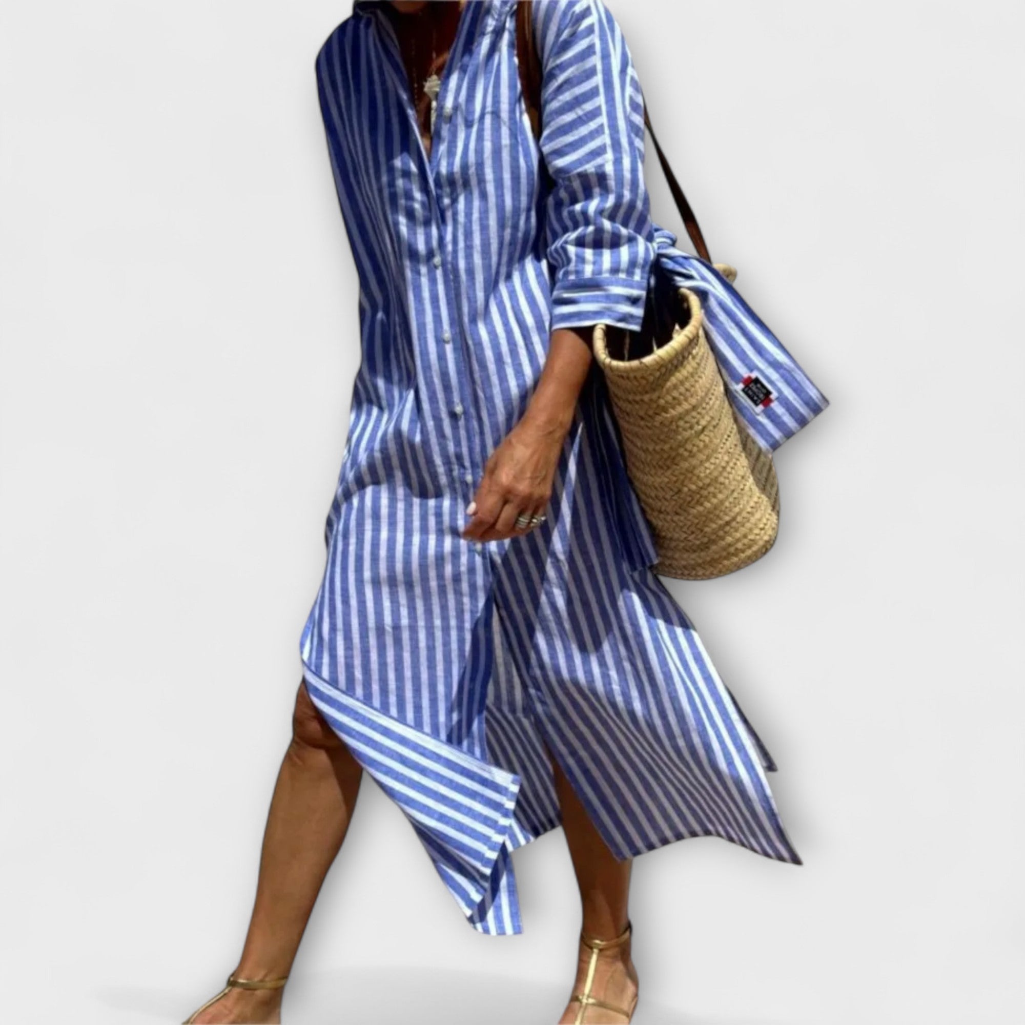 Vestido de Satén Midi con Drapeado | Nox