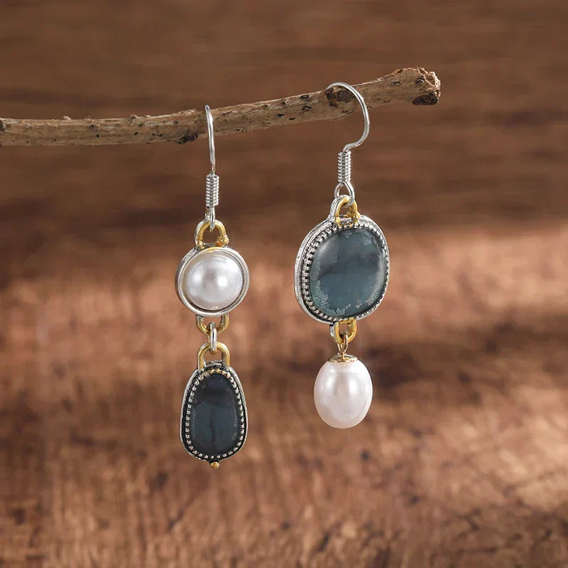 Pendientes de Plata con Piedra Azul Natural | Betty