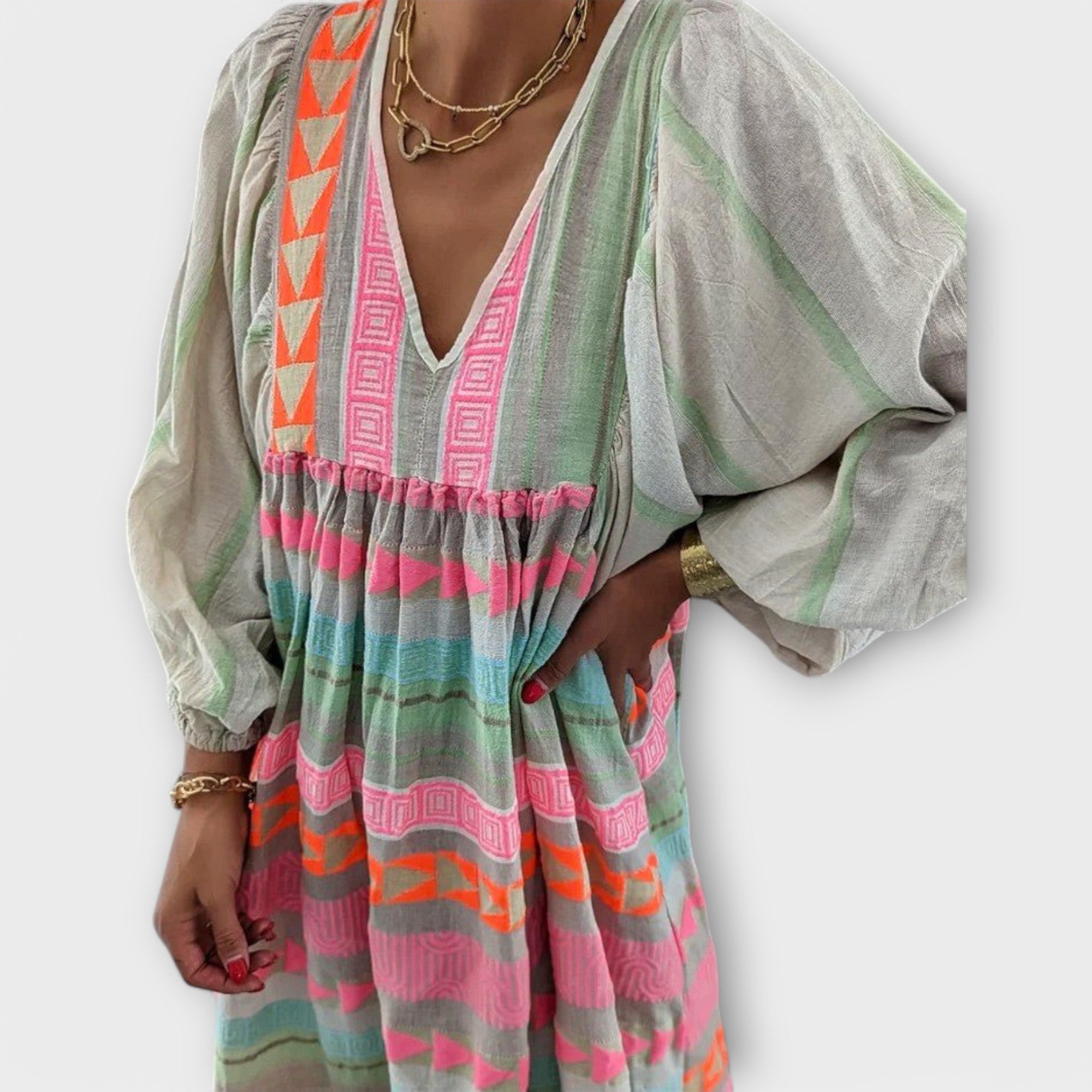 Vestido Suelto de Colores Vivos Hermine | Gabrielly