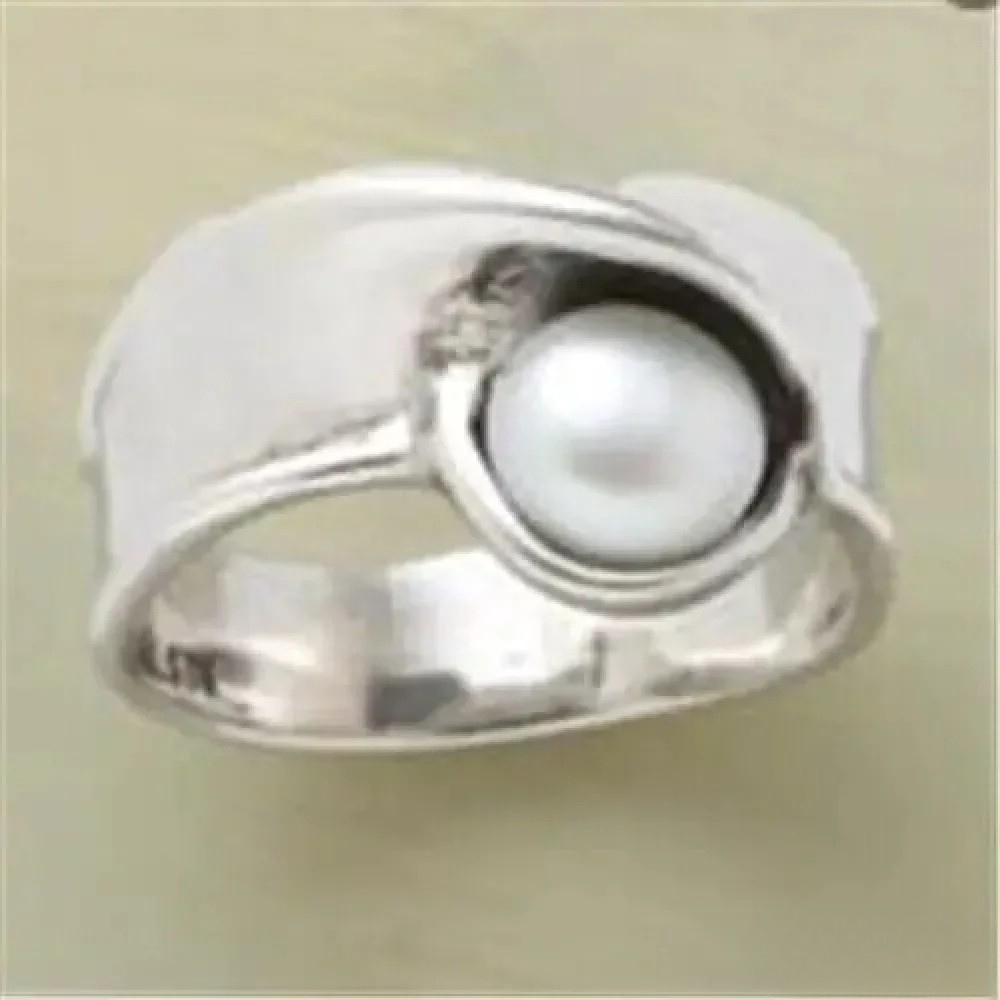 Anillo de Sello con Perla Incrustada Estilo Vintage | Carlinha
