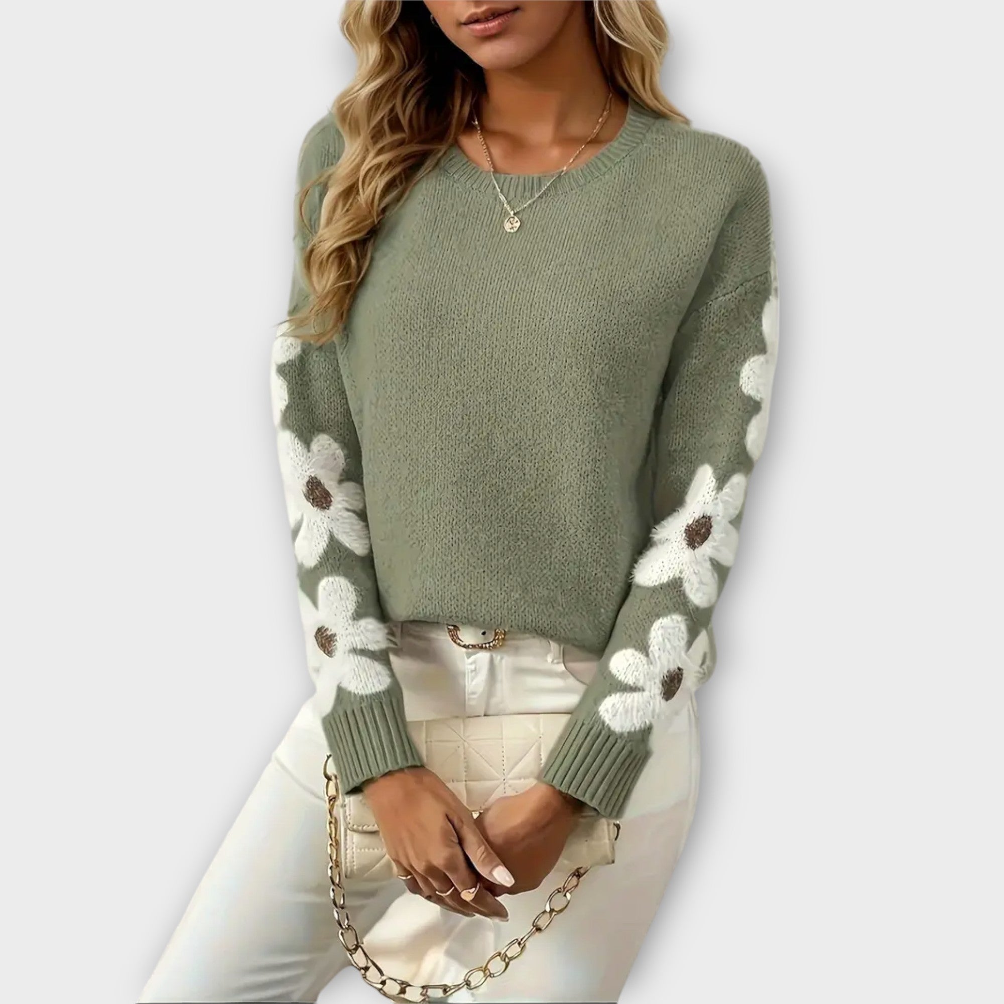 Jersey de Punto Suave con Flores Bordadas o Jacquard | Floripa
