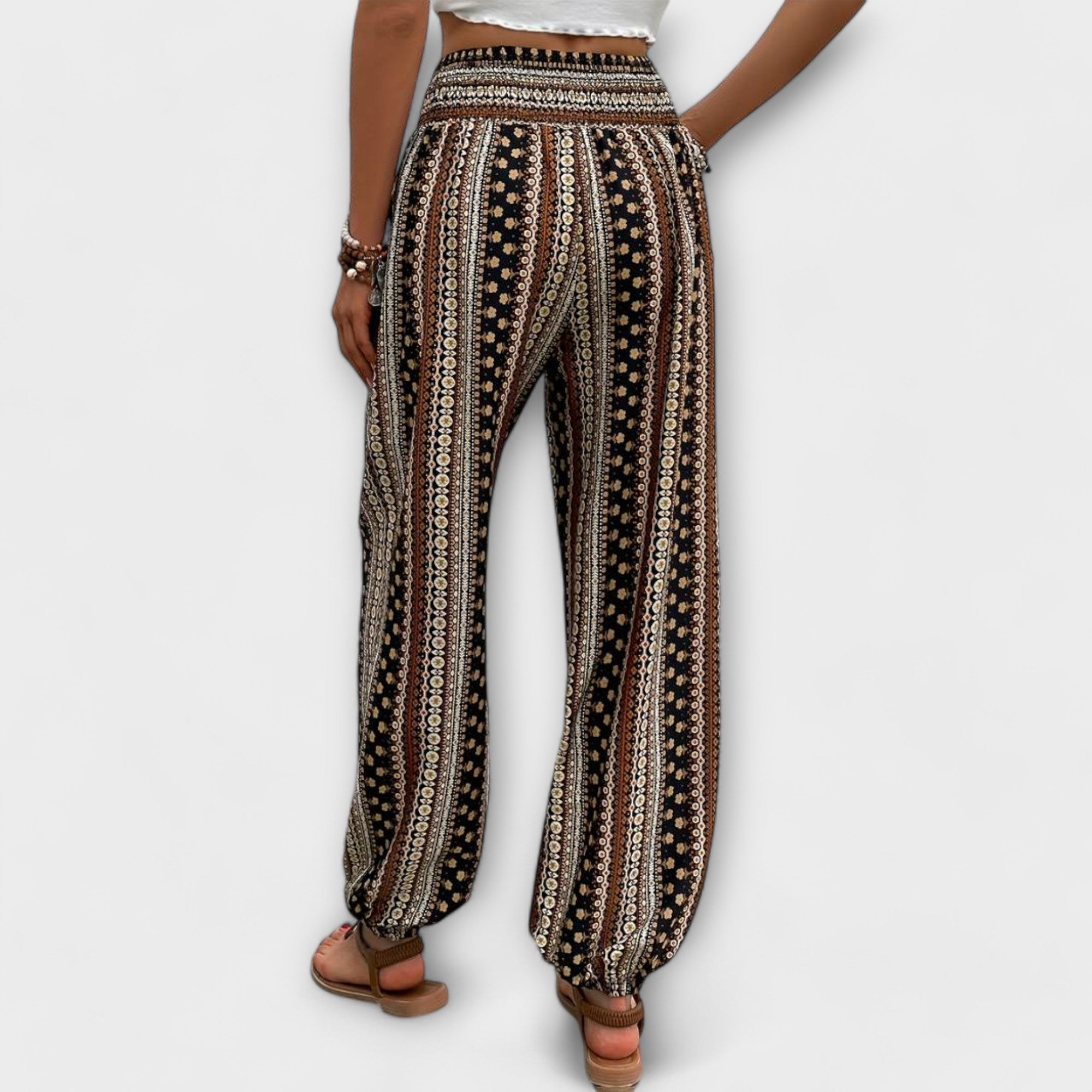 Pantalón Fluido con Estampado Étnico para Mujer | Phoebie