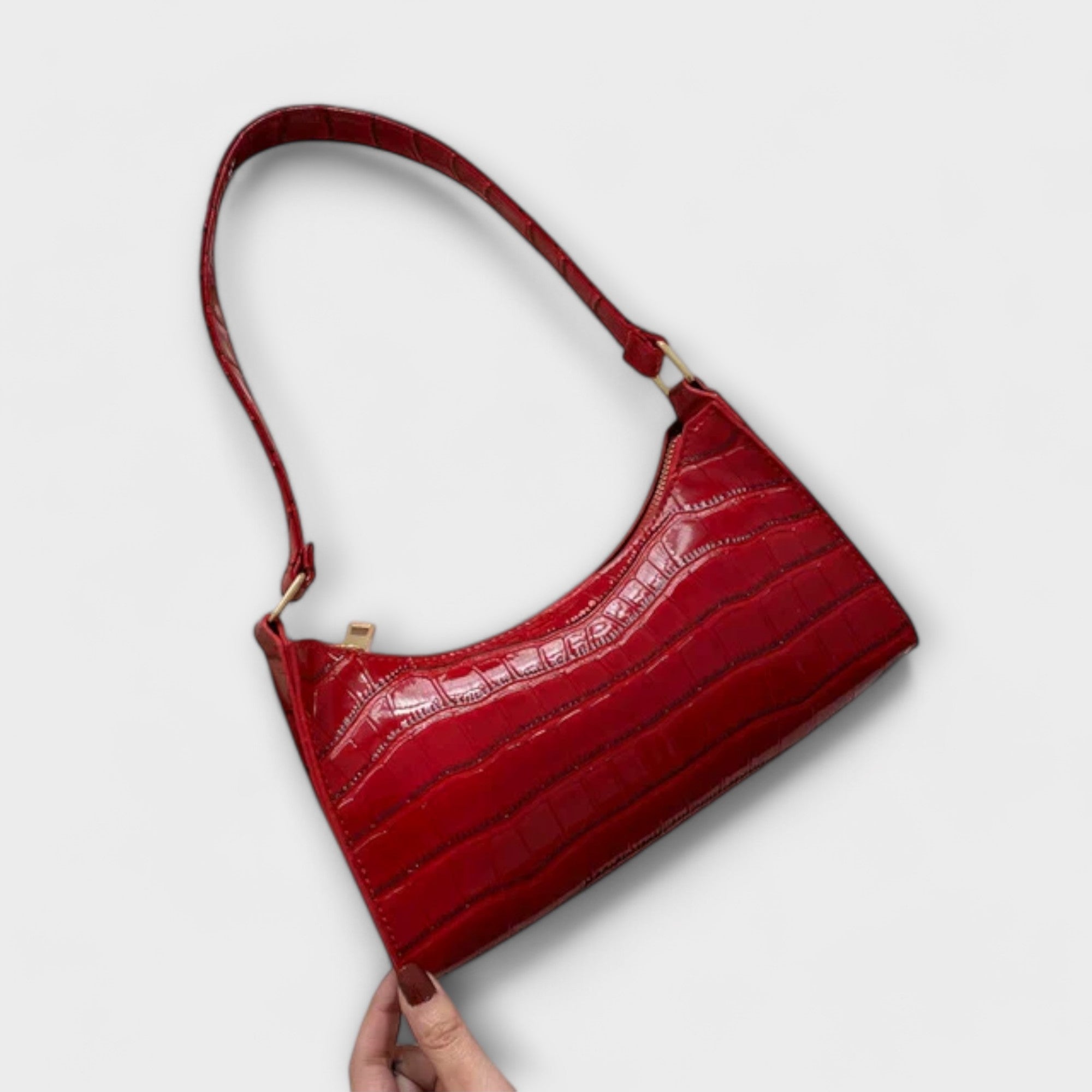 Bolso de Hombro de Piel Brillante | Claire