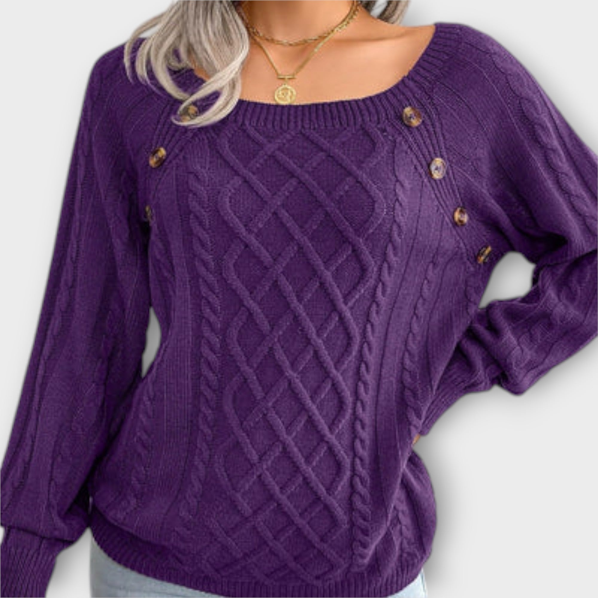 Jersey de Punto con Botones en el Hombro | Andrea