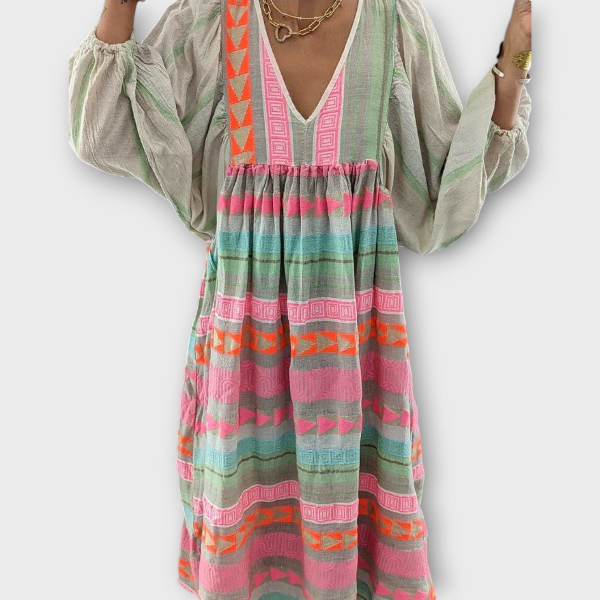 Vestido Suelto de Colores Vivos Hermine | Gabrielly