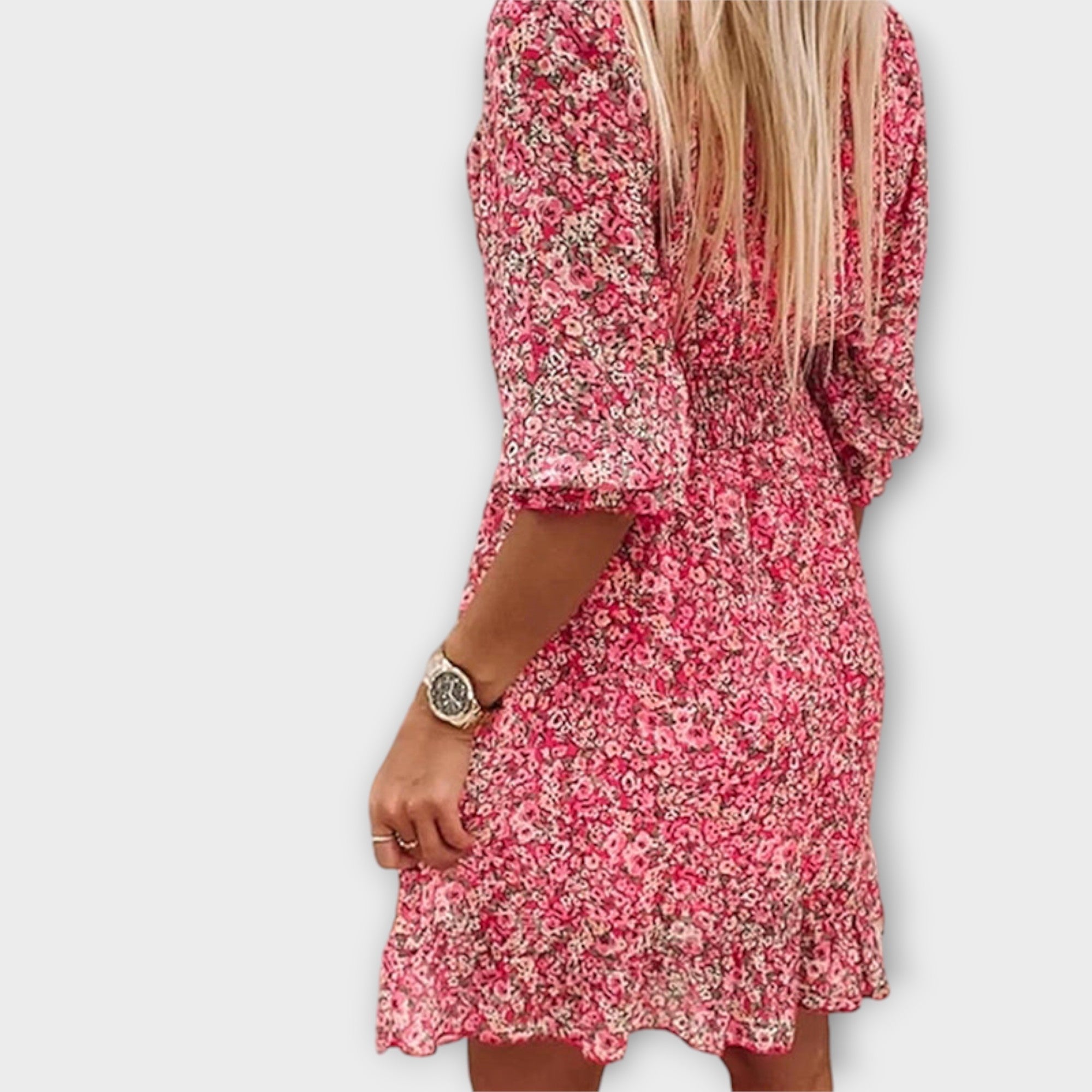 Vestido Floral con Mangas Abullonadas | Romántico