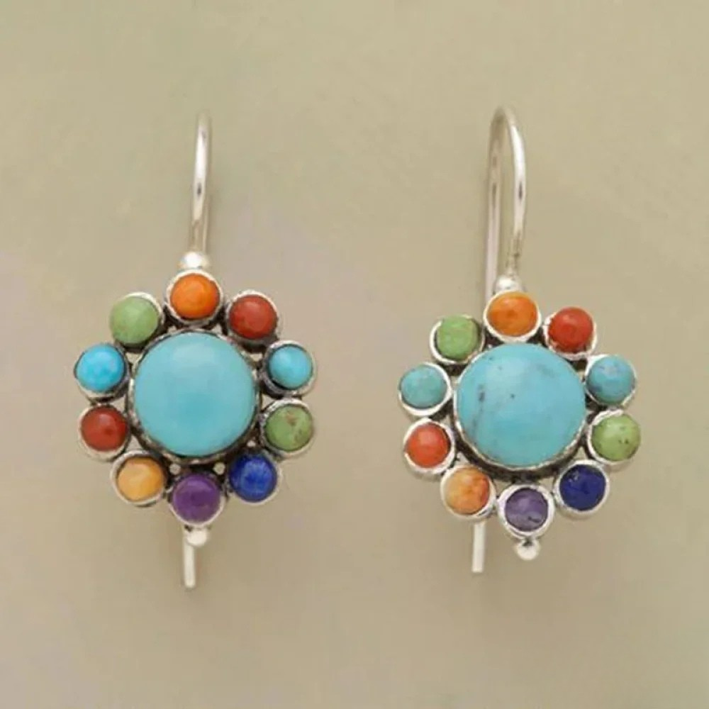 Pendientes de Aro Grandes con Cuentas de Colores | Veni
