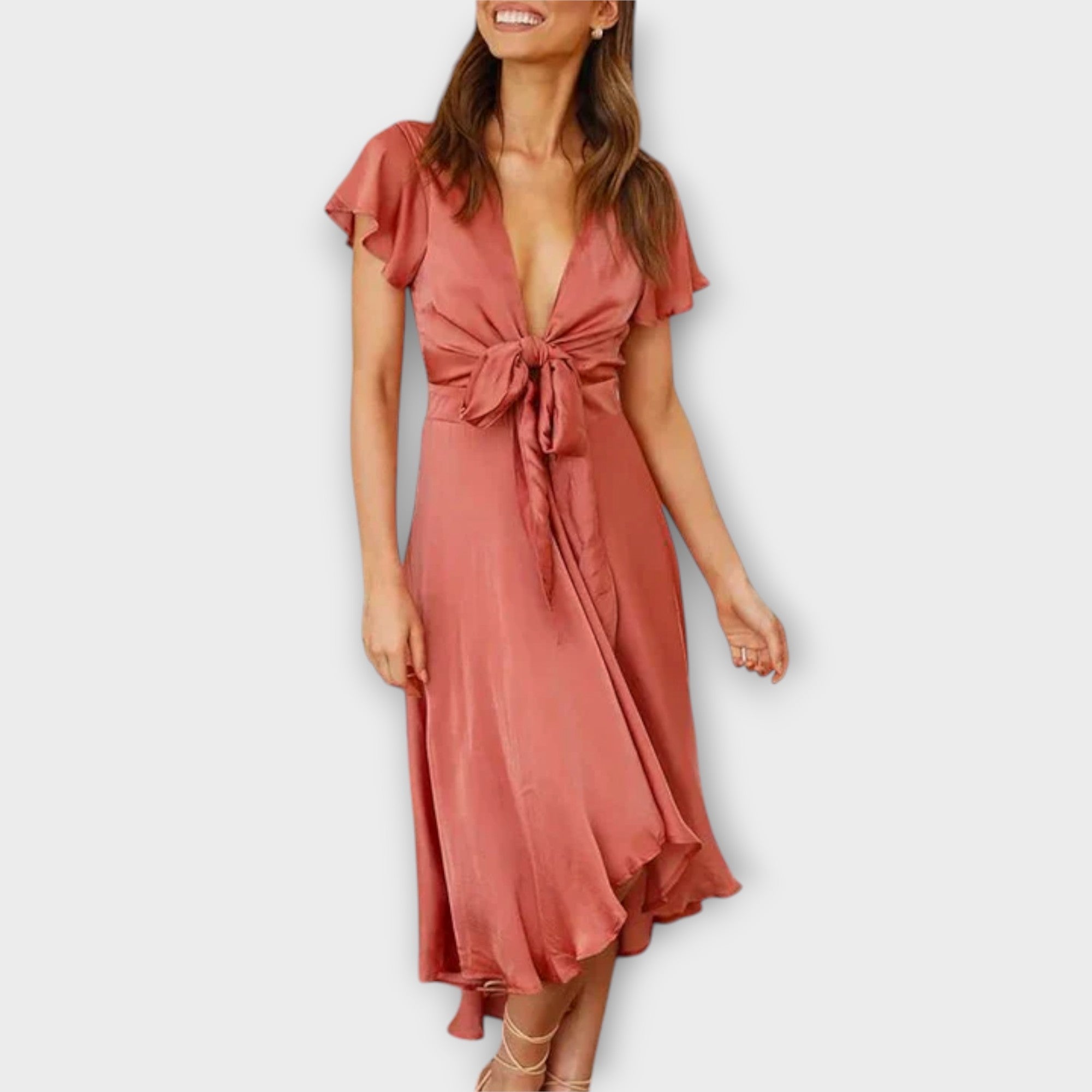 Vestido Midi Elegante con Escote en V Margret | Dress