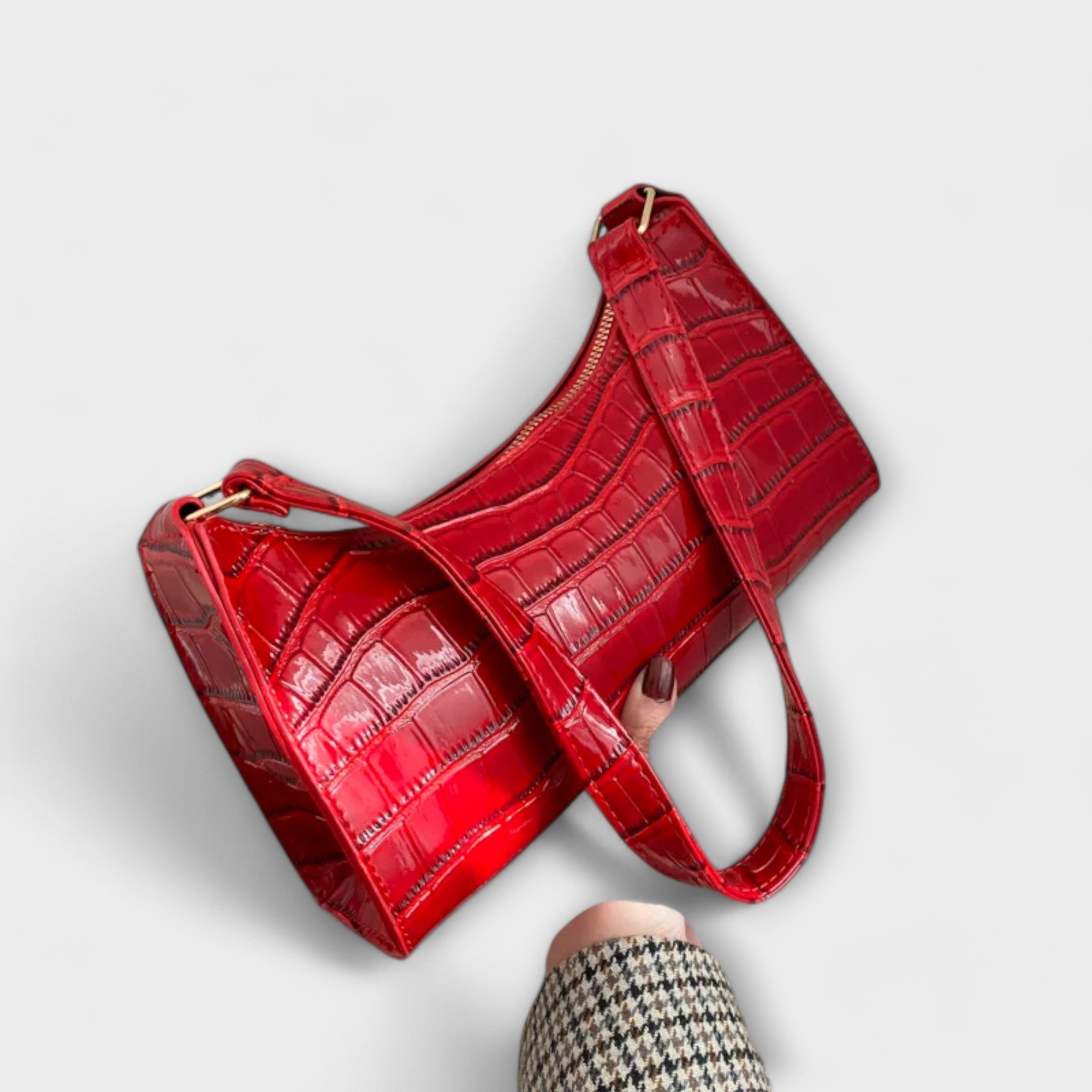 Bolso de Hombro de Piel Brillante | Claire
