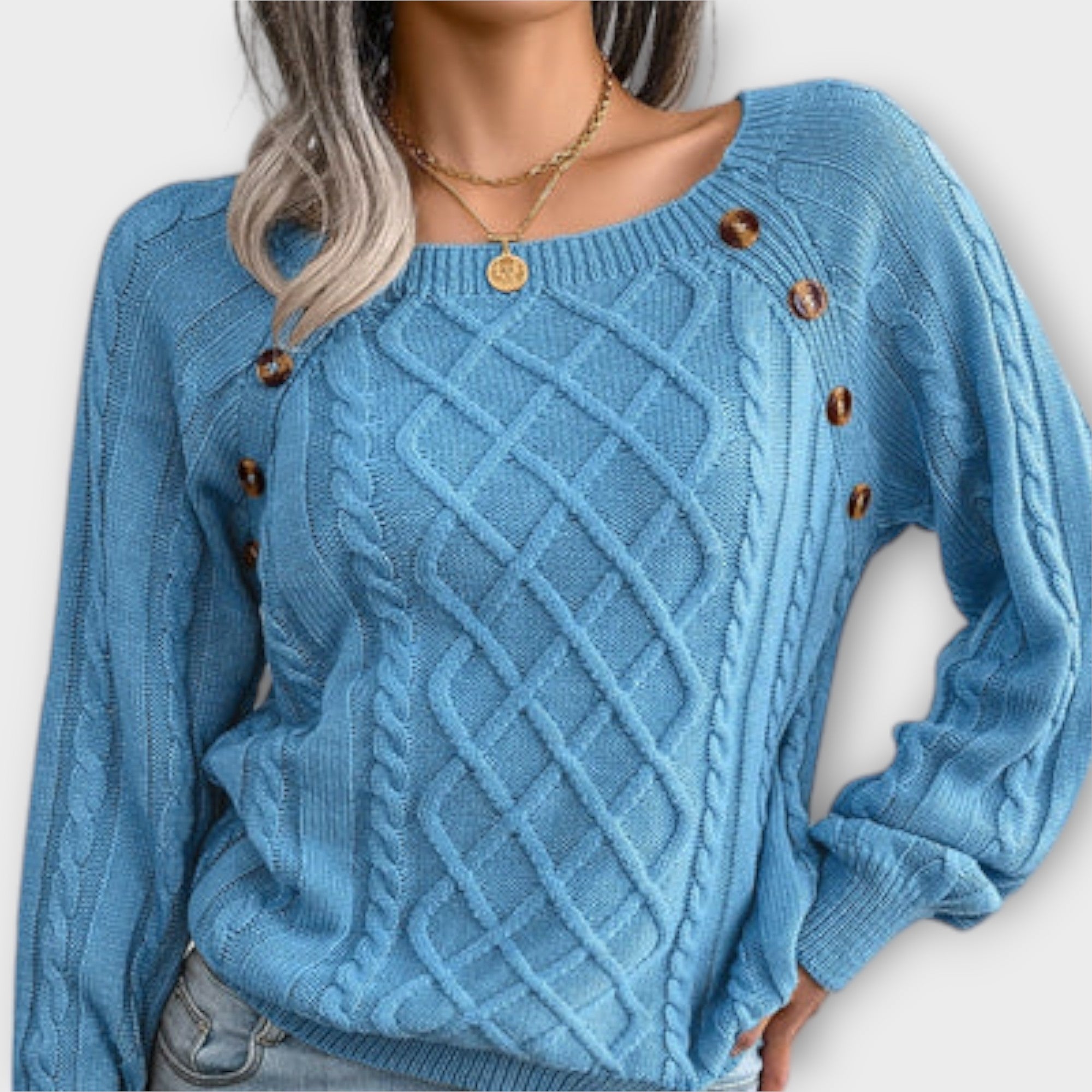 Jersey de Punto con Botones en el Hombro | Andrea