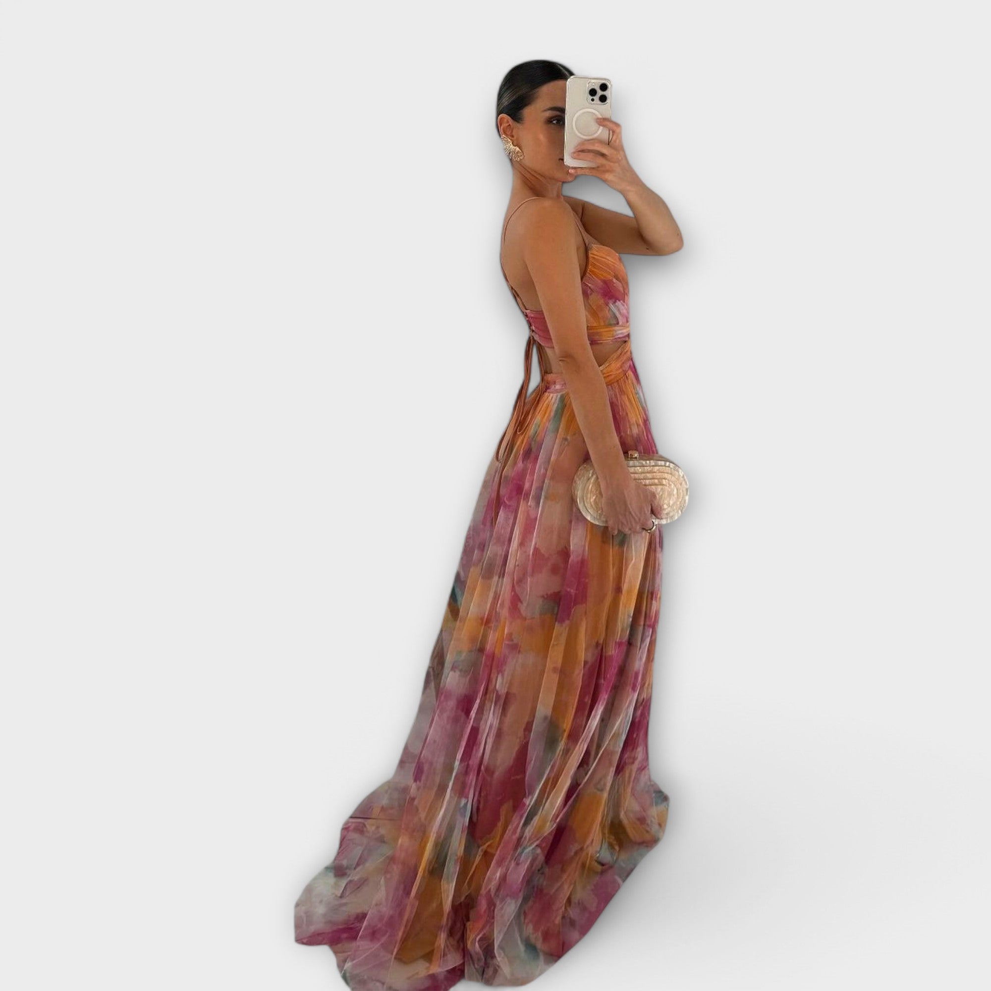 Vestido Largo de Malla Transparente | Annai
