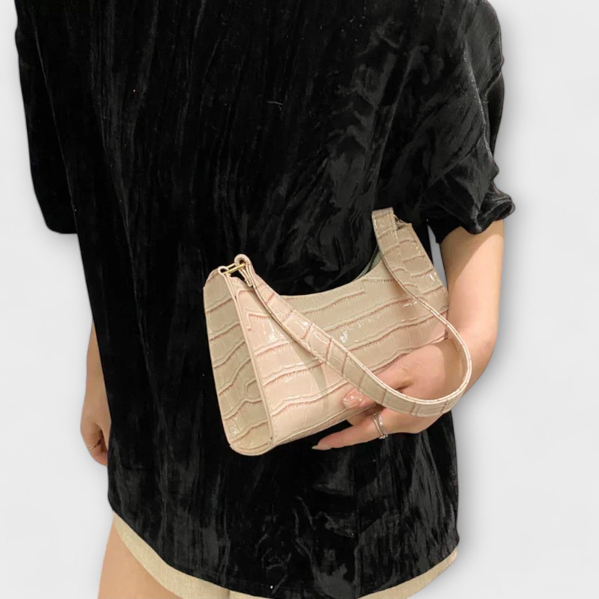 Bolso de Hombro de Piel Brillante | Claire