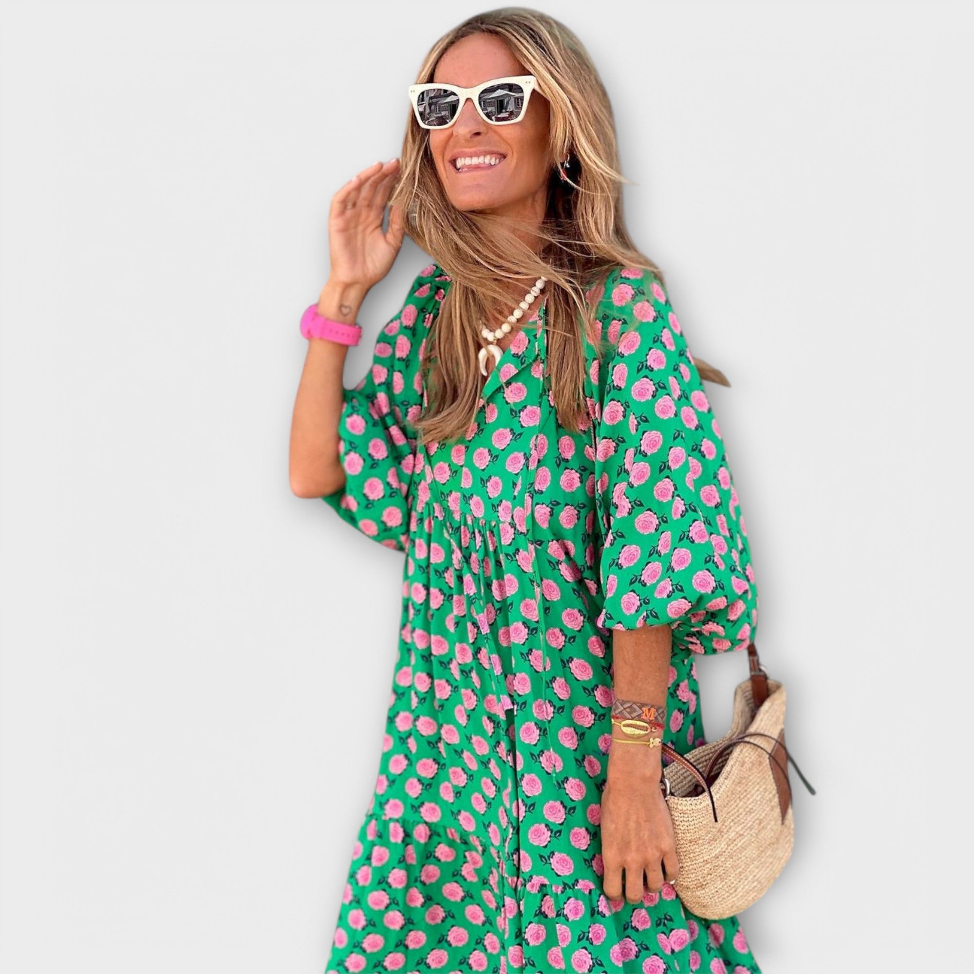 Vestido Largo Elegante con Estampado Geométrico | Zani