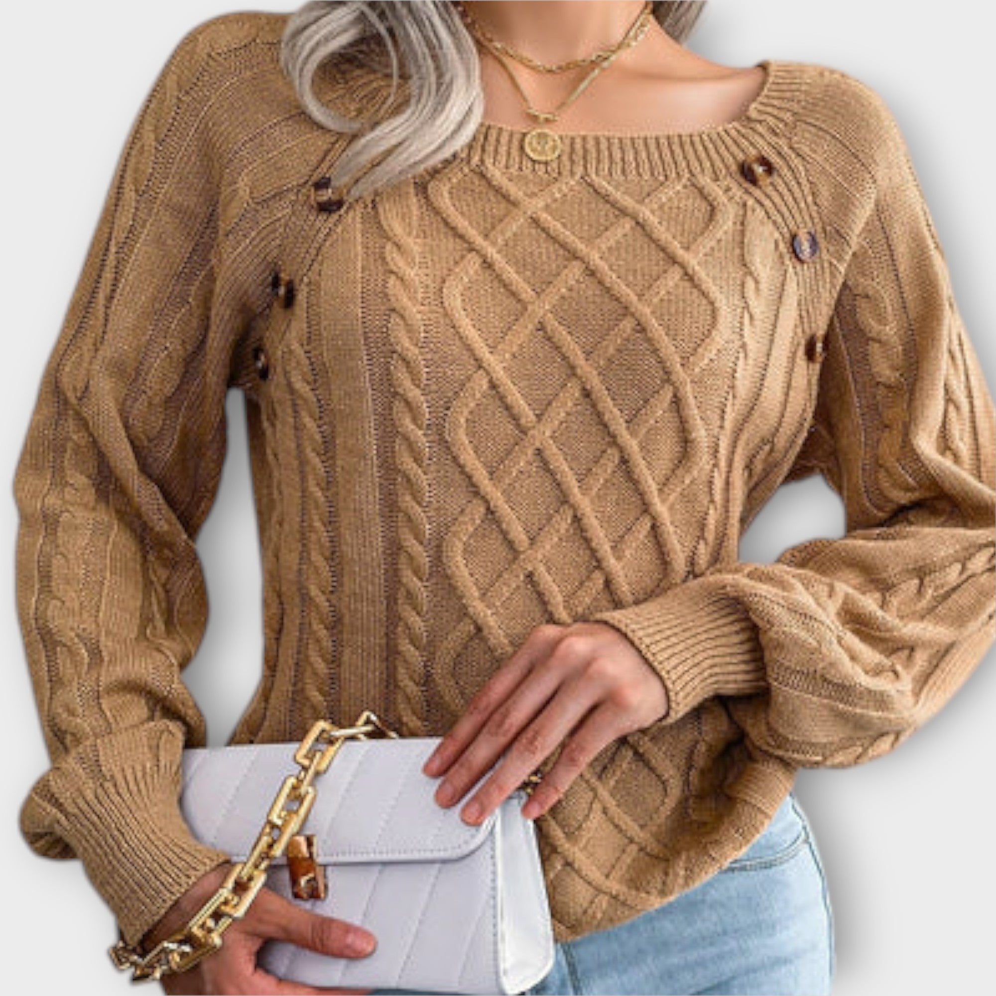 Jersey de Punto con Botones en el Hombro | Andrea