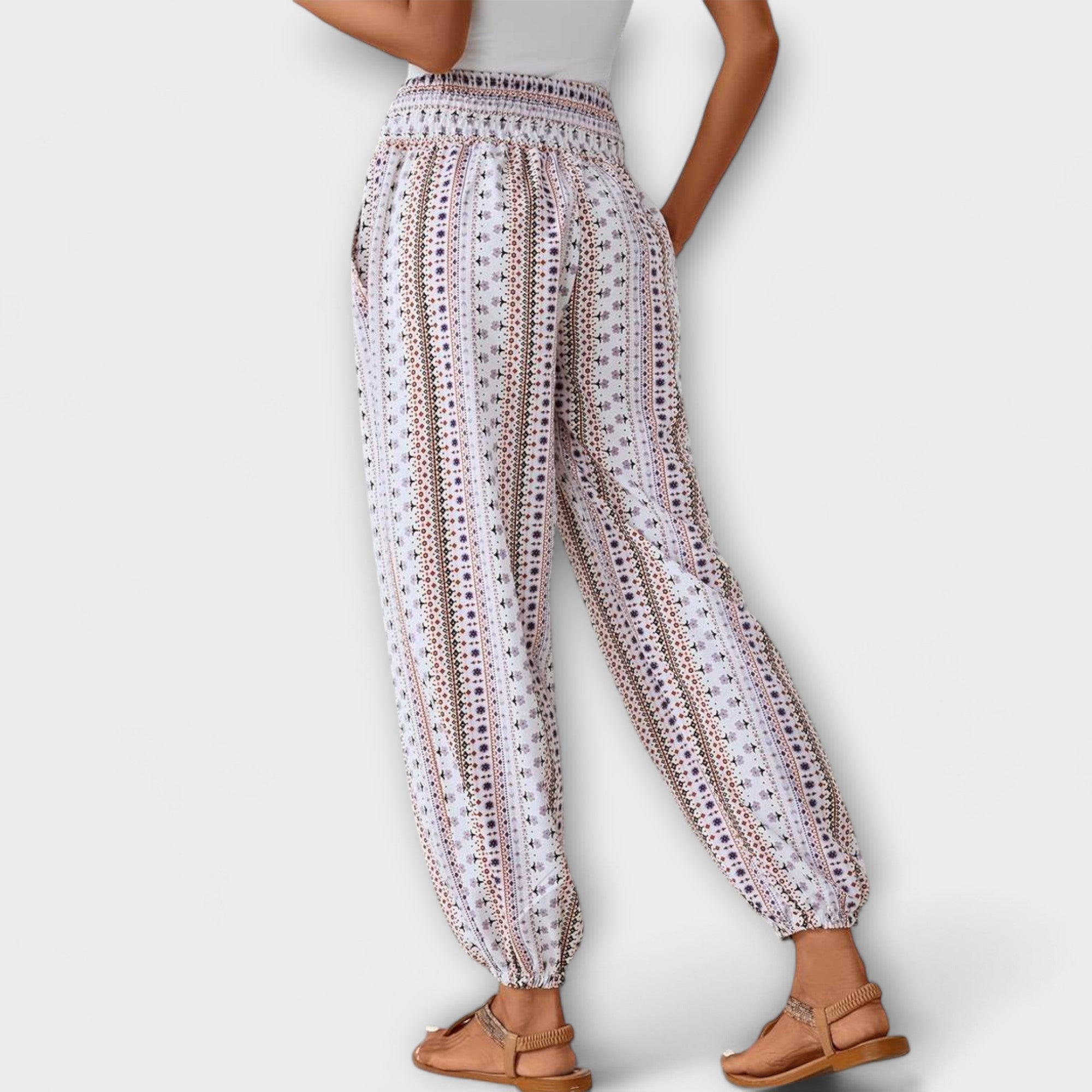 Pantalón Fluido con Estampado Étnico para Mujer | Phoebie