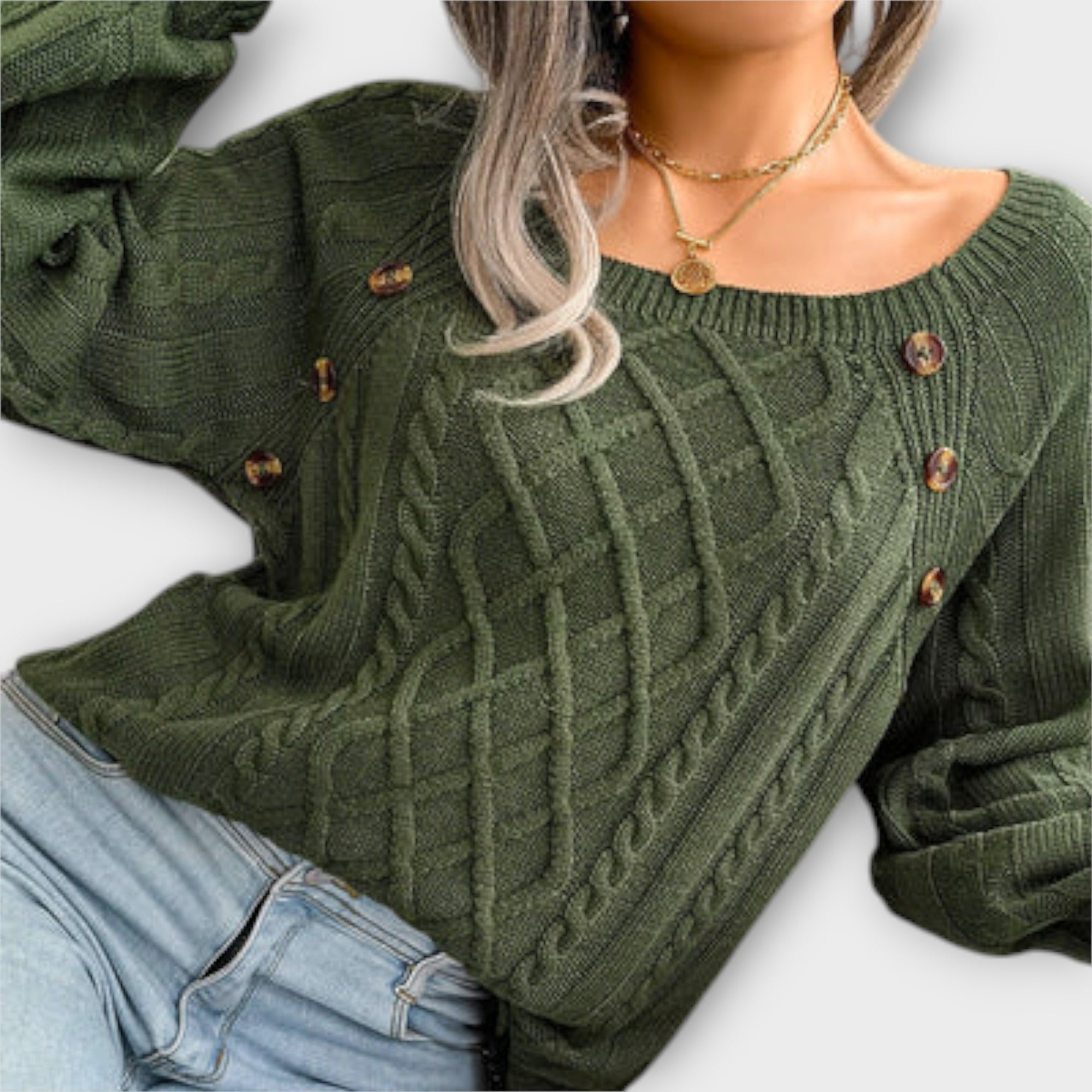 Jersey de Punto con Botones en el Hombro | Andrea