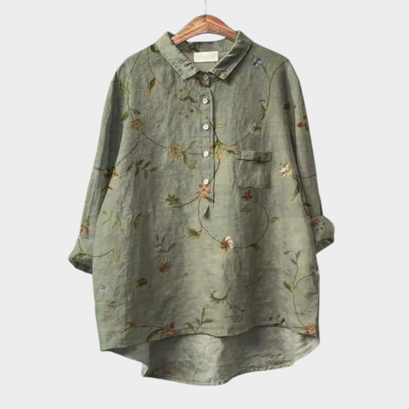 Blusa Artesanal con Detalles de Encaje | Amelia