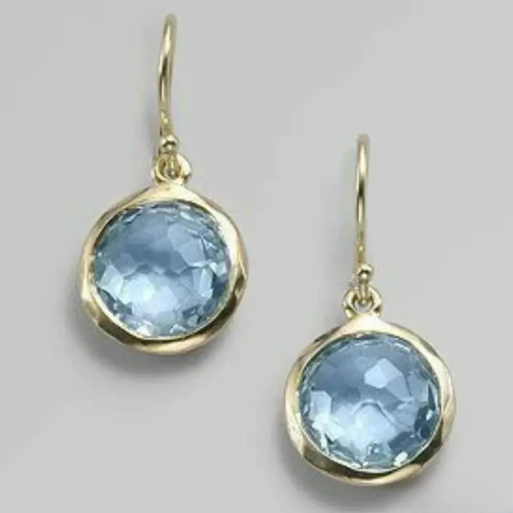 Pendientes de Cristal Azul con Incrustaciones | Livia