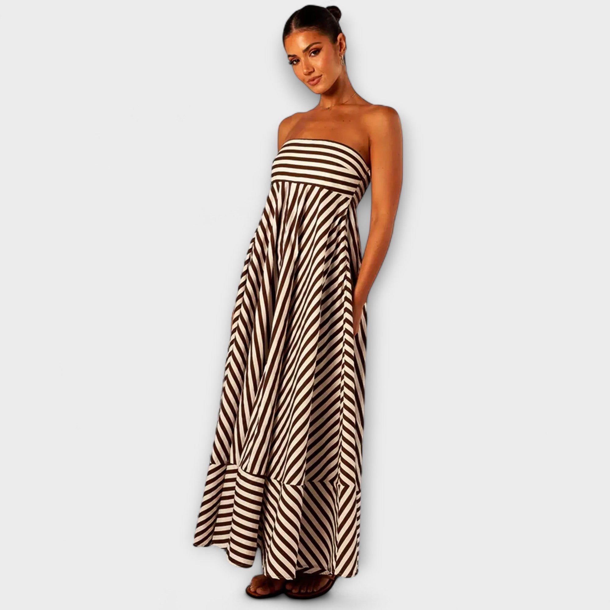Vestido Largo de Fiesta con Volantes | Dami