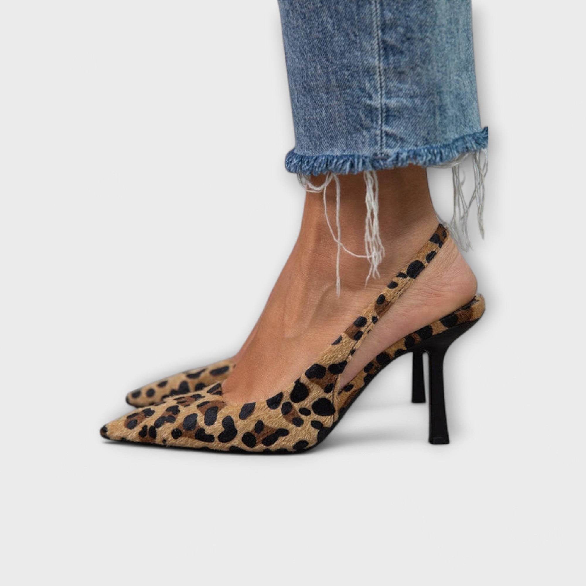 Zapatos Destalonados de Leopardo (Slingback) | Ina