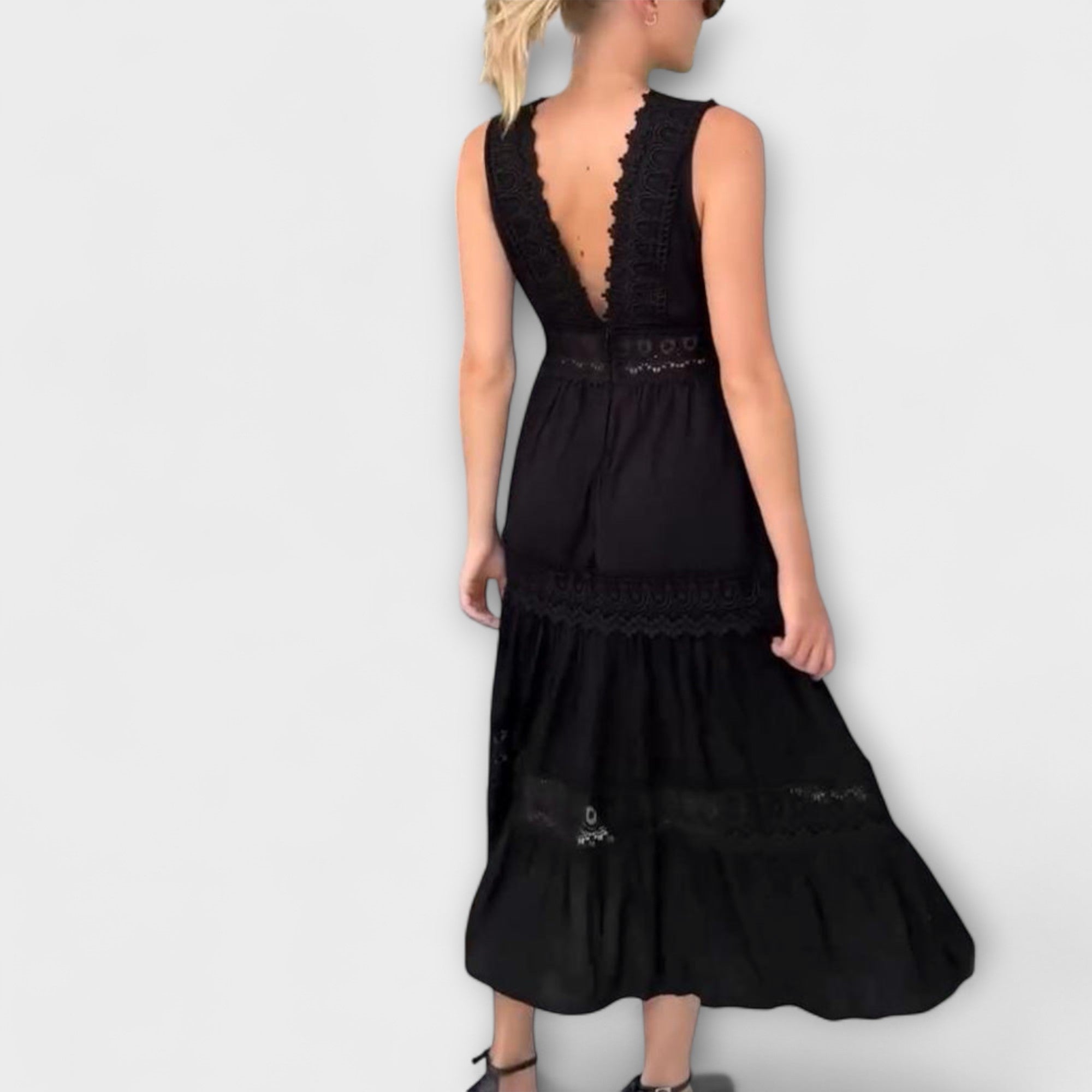 Vestido Midi Bohemio con Encaje Ninfea | Vallary