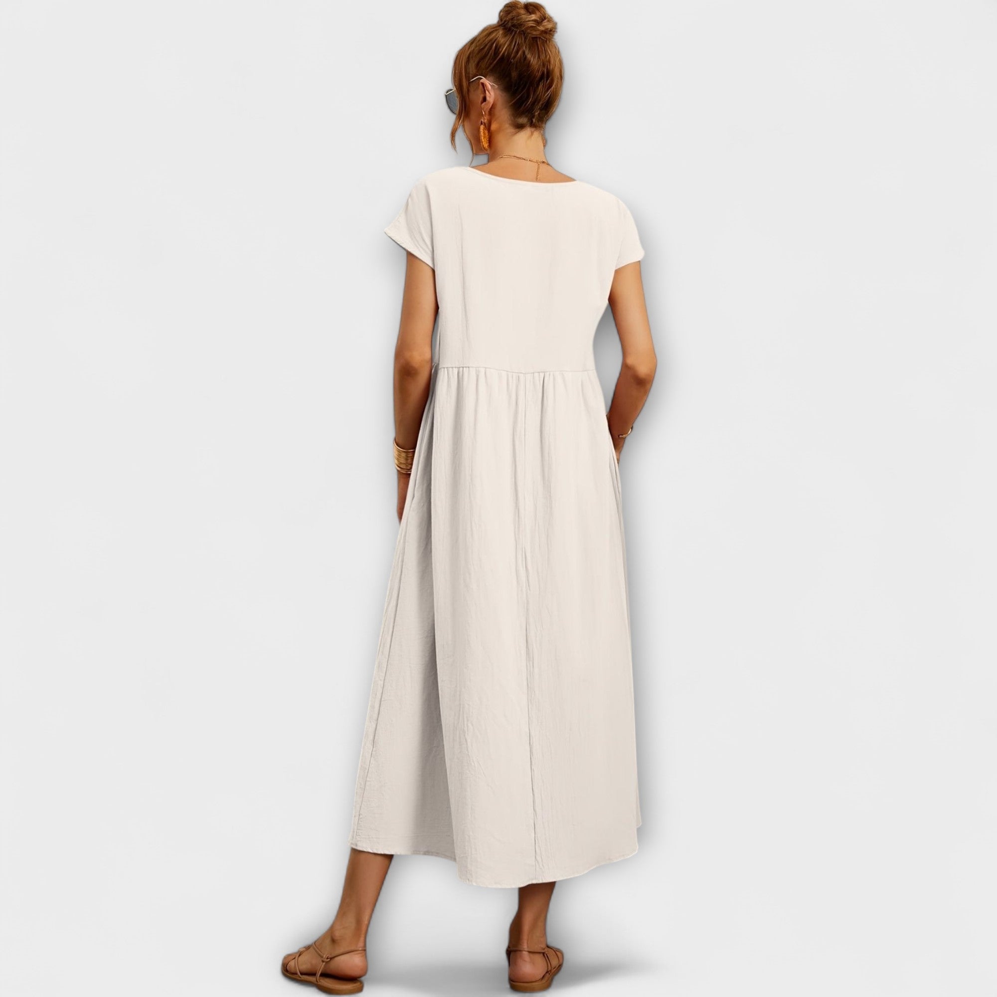 Vestido Largo Blanco Estilo Boho |   Kira