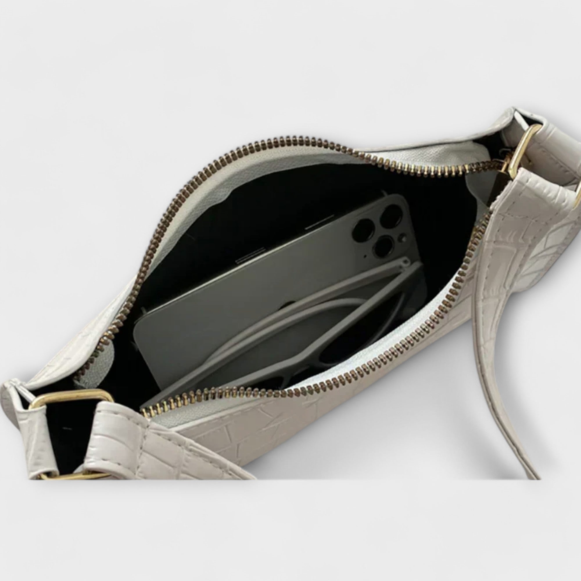 Bolso de Hombro de Piel Brillante | Claire