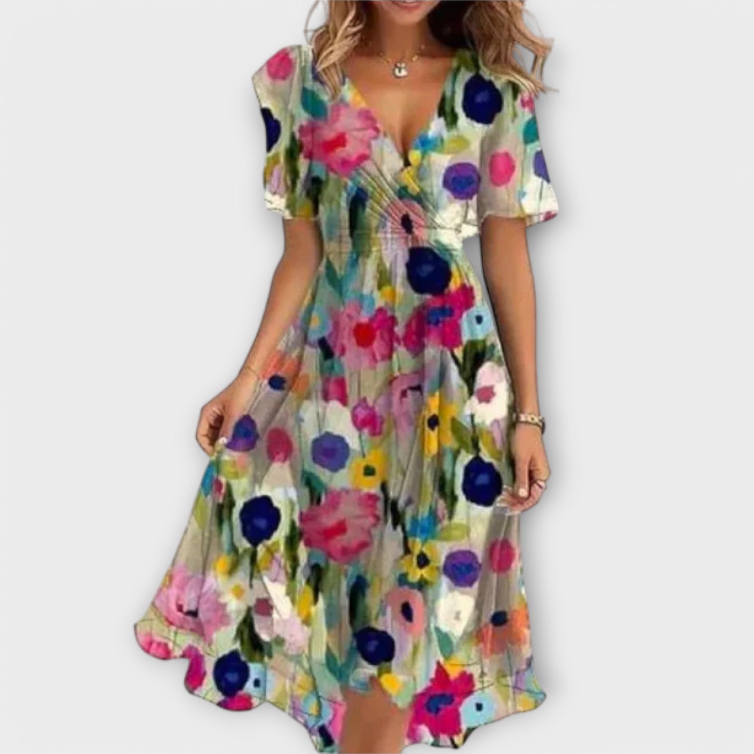 Vestido Elegante con Escote en V para Mujer | Annegret