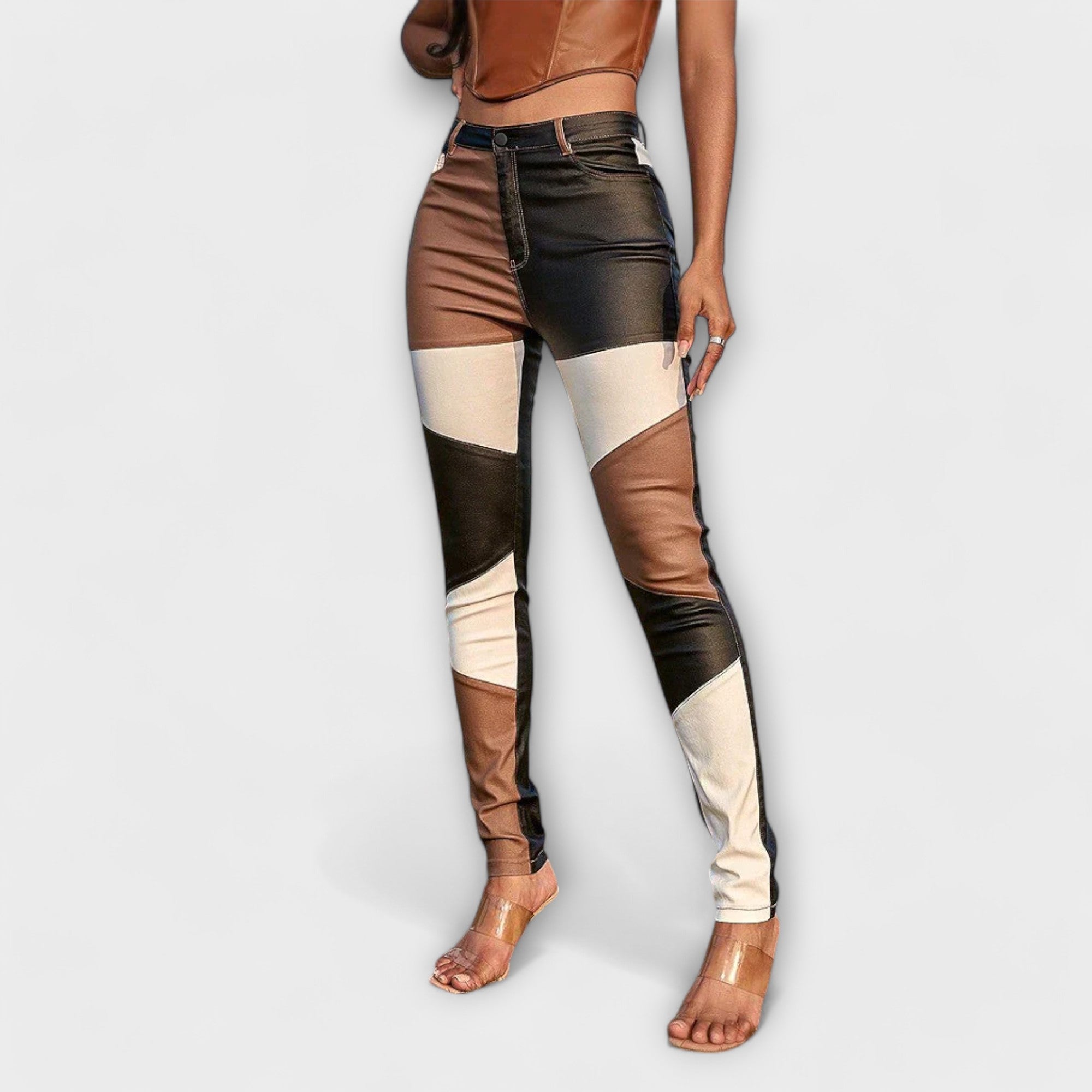 Pantalón de Diseño Colour Block para Mujer | Ancho