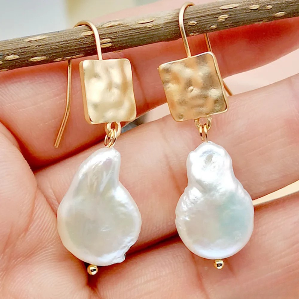 Pendientes de Perlas de Agua Dulce Estilo Vintage | Naturales