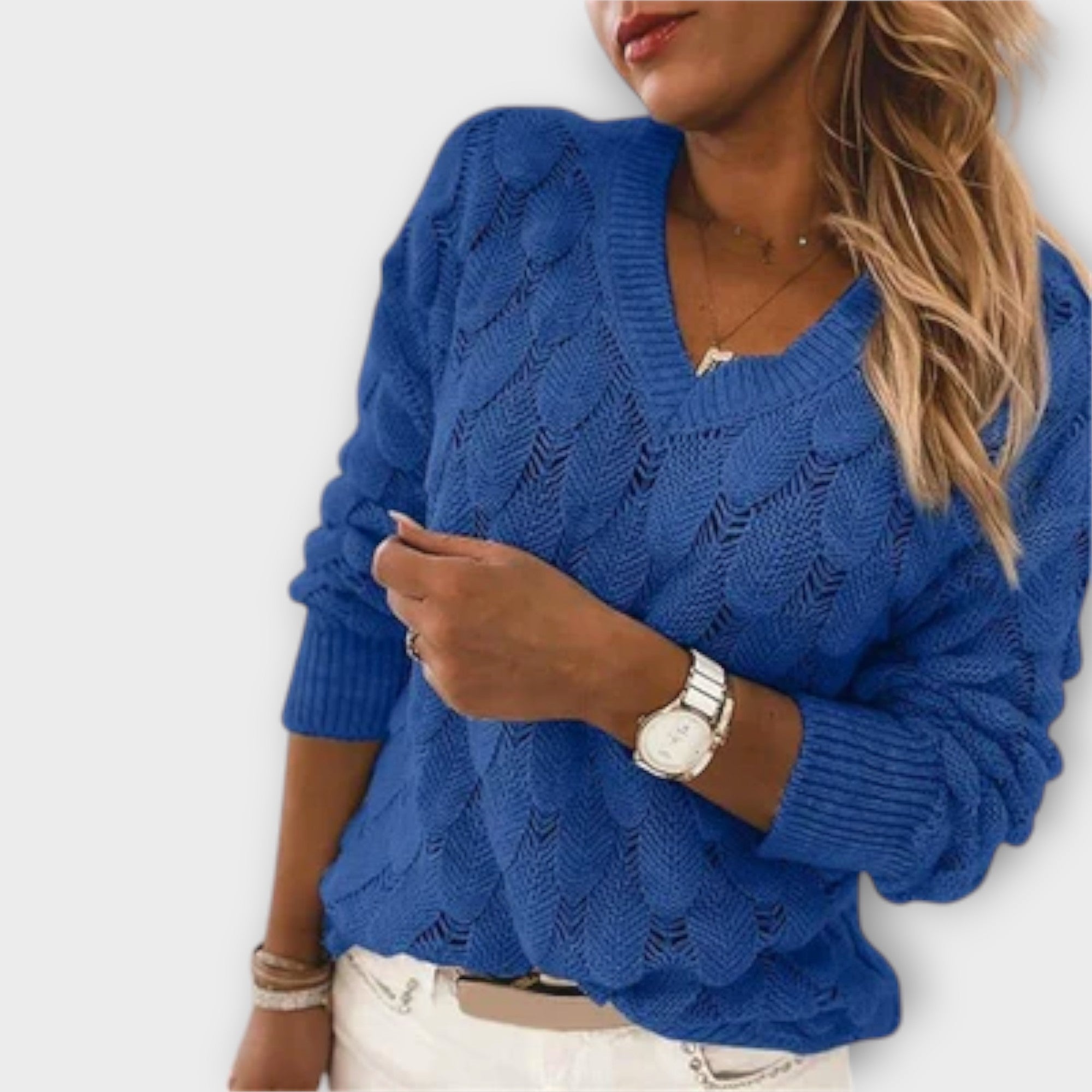Jersey de Punto con Escote en V para Mujer | Sophy