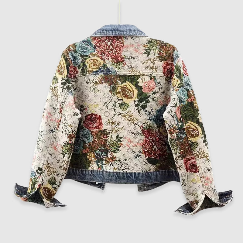 Chaqueta Vaquera con Flores Bordadas | Cazadora Denim de Mujer Estilo Bohemio