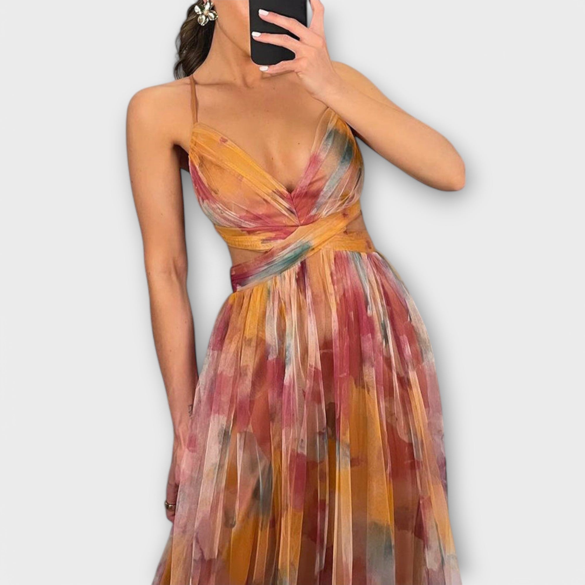 Vestido Largo de Malla Transparente | Annai