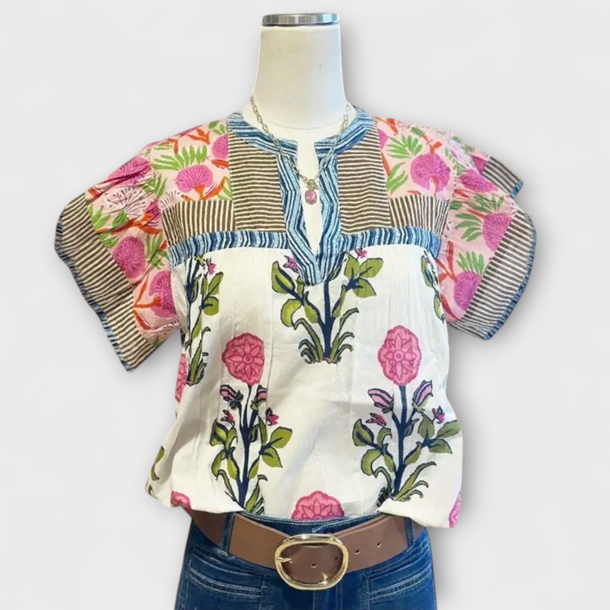 Blusa Bohemia con Bordados y Volantes Uriella | Val