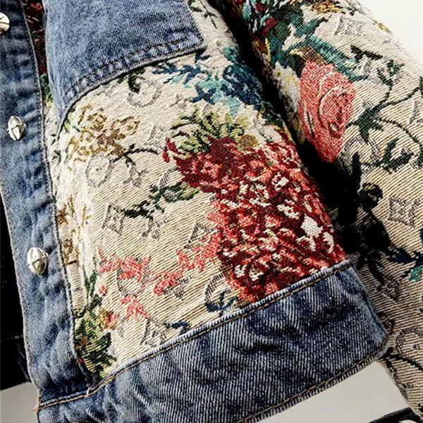 Chaqueta Vaquera con Flores Bordadas | Cazadora Denim de Mujer Estilo Bohemio