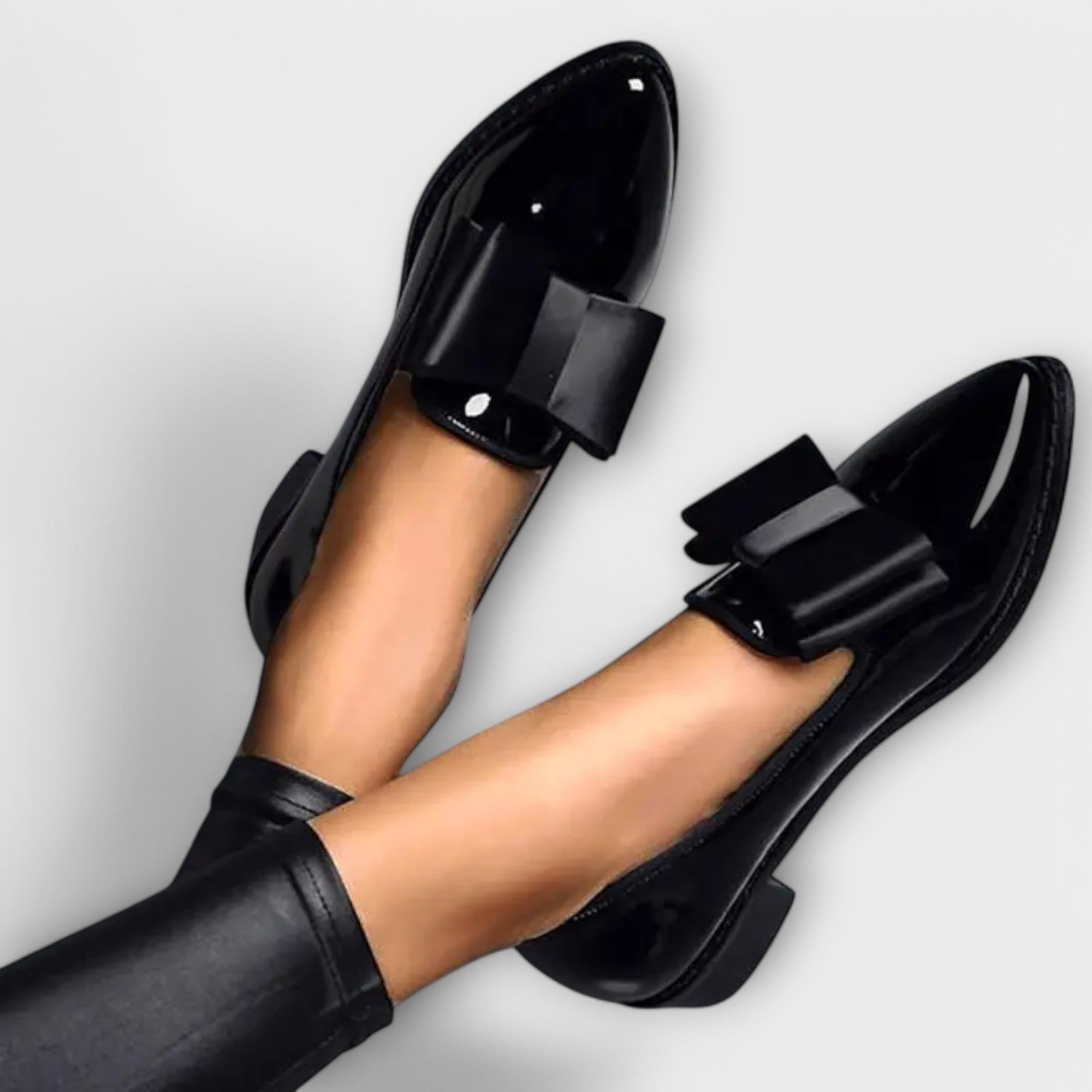 Mocasines Negros de Piel con Plataforma | Mysa