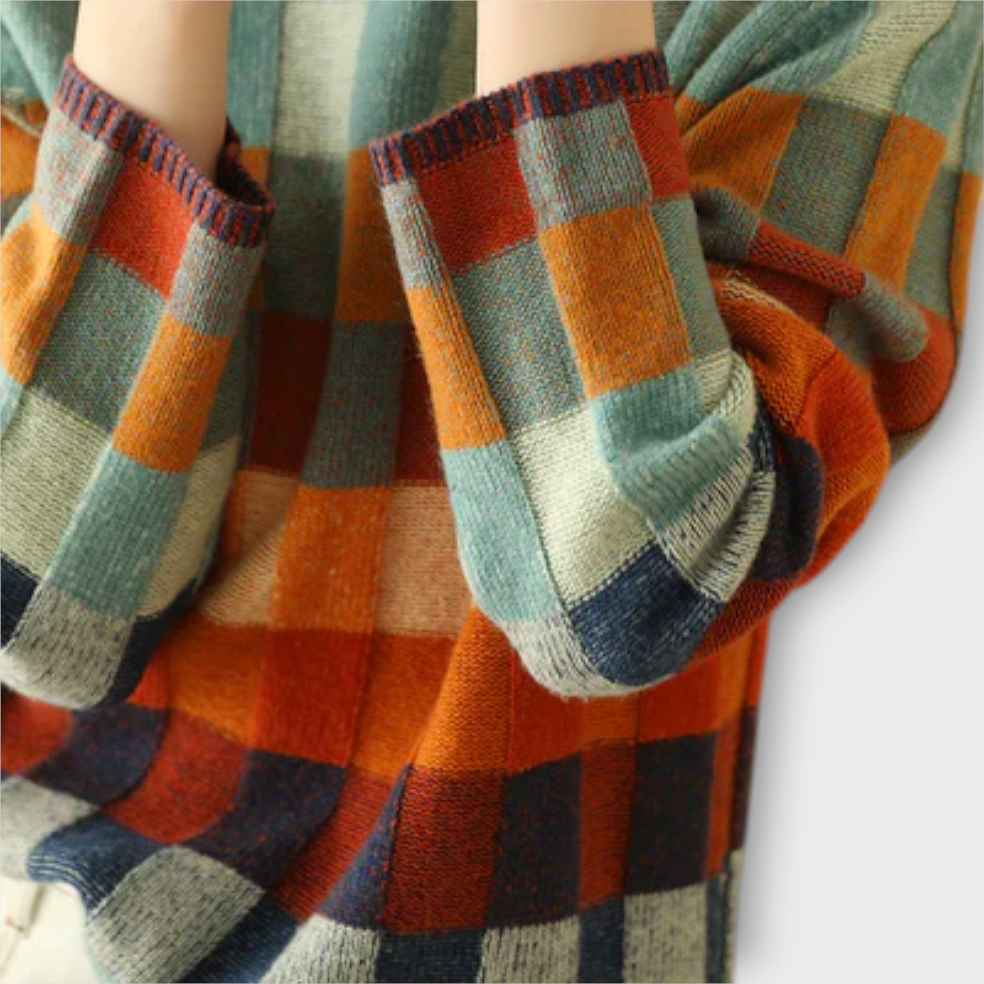 Jersey de Cuello Alto con Diseño Patchwork | Jenni
