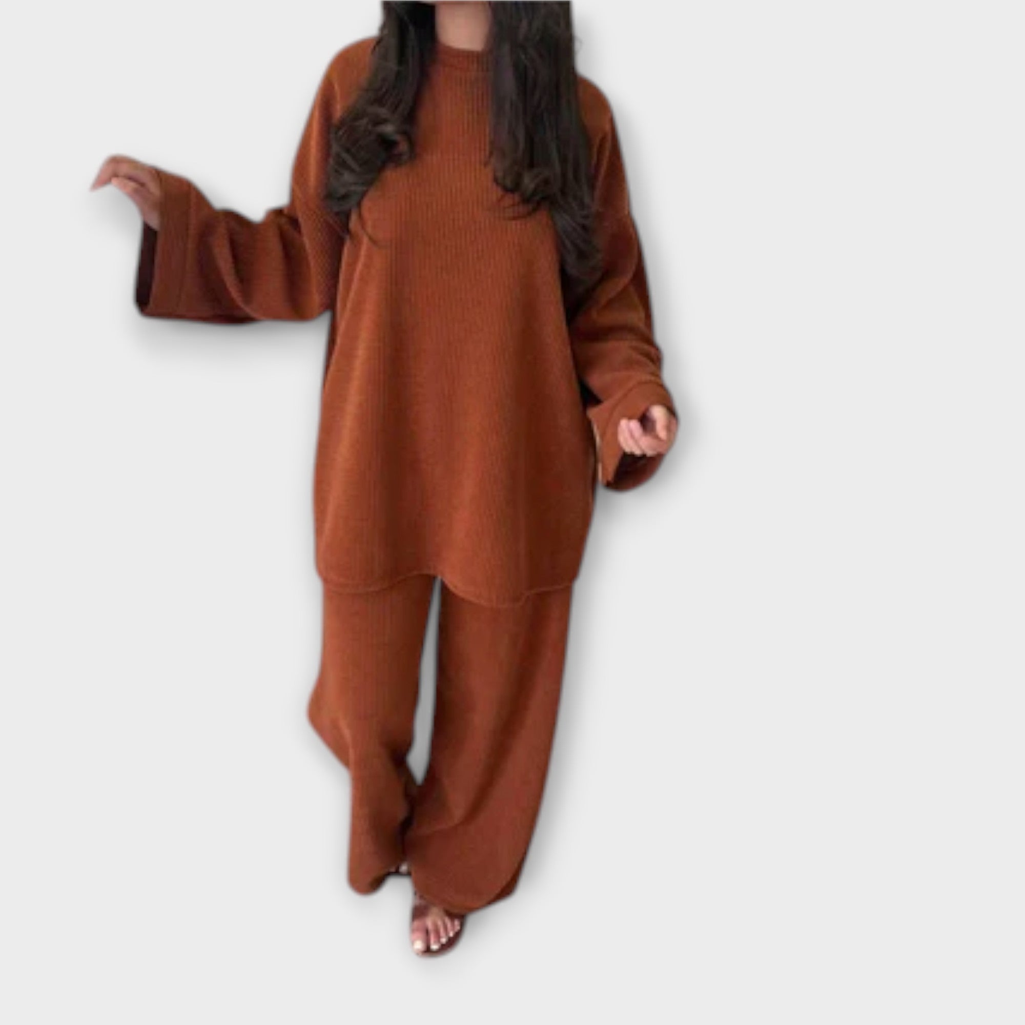 Conjunto de Punto Canalé Oversize para Mujer | Emilia