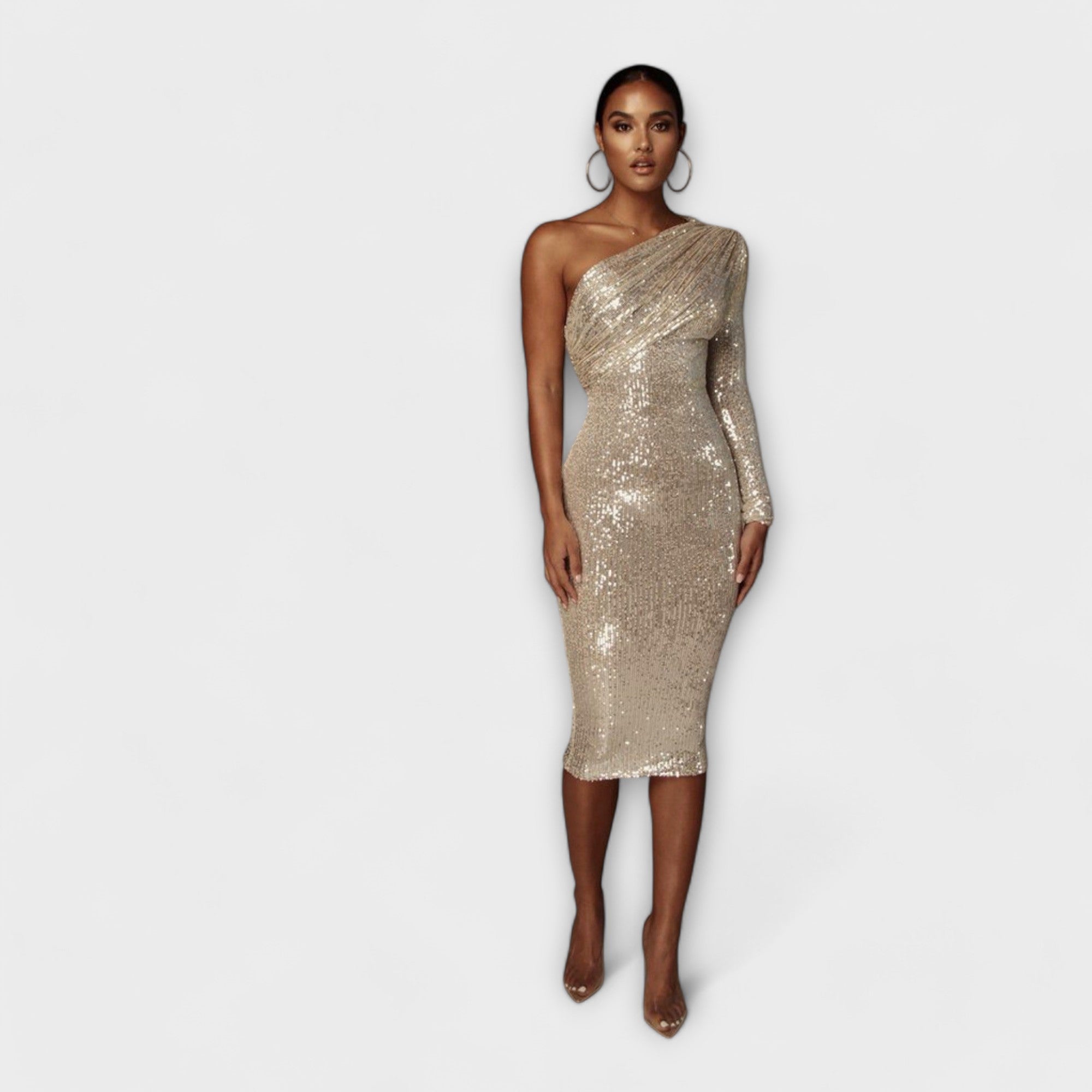Vestido de Noche con Cuerpo Cruzado | Vuni