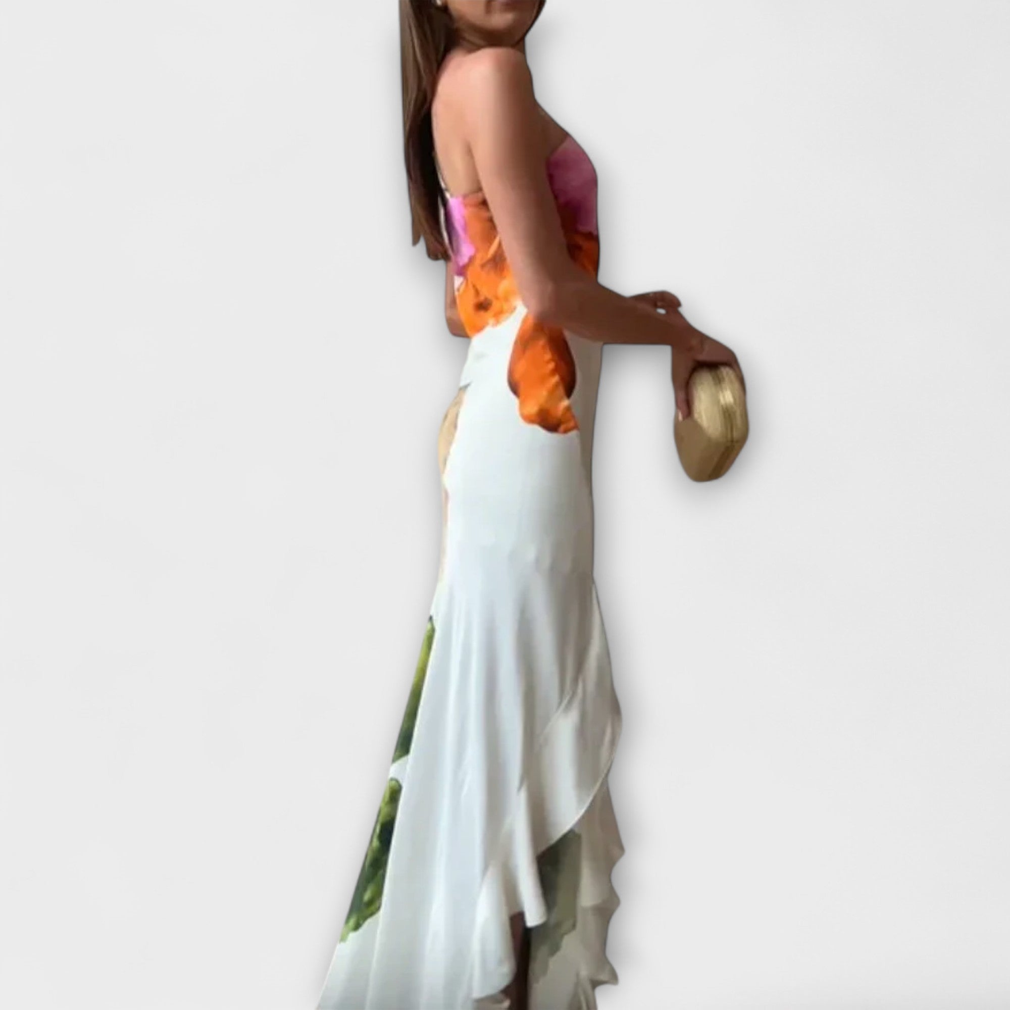 Vestido Largo de Fiesta con Diseño Patchwork Sapphire | Martina