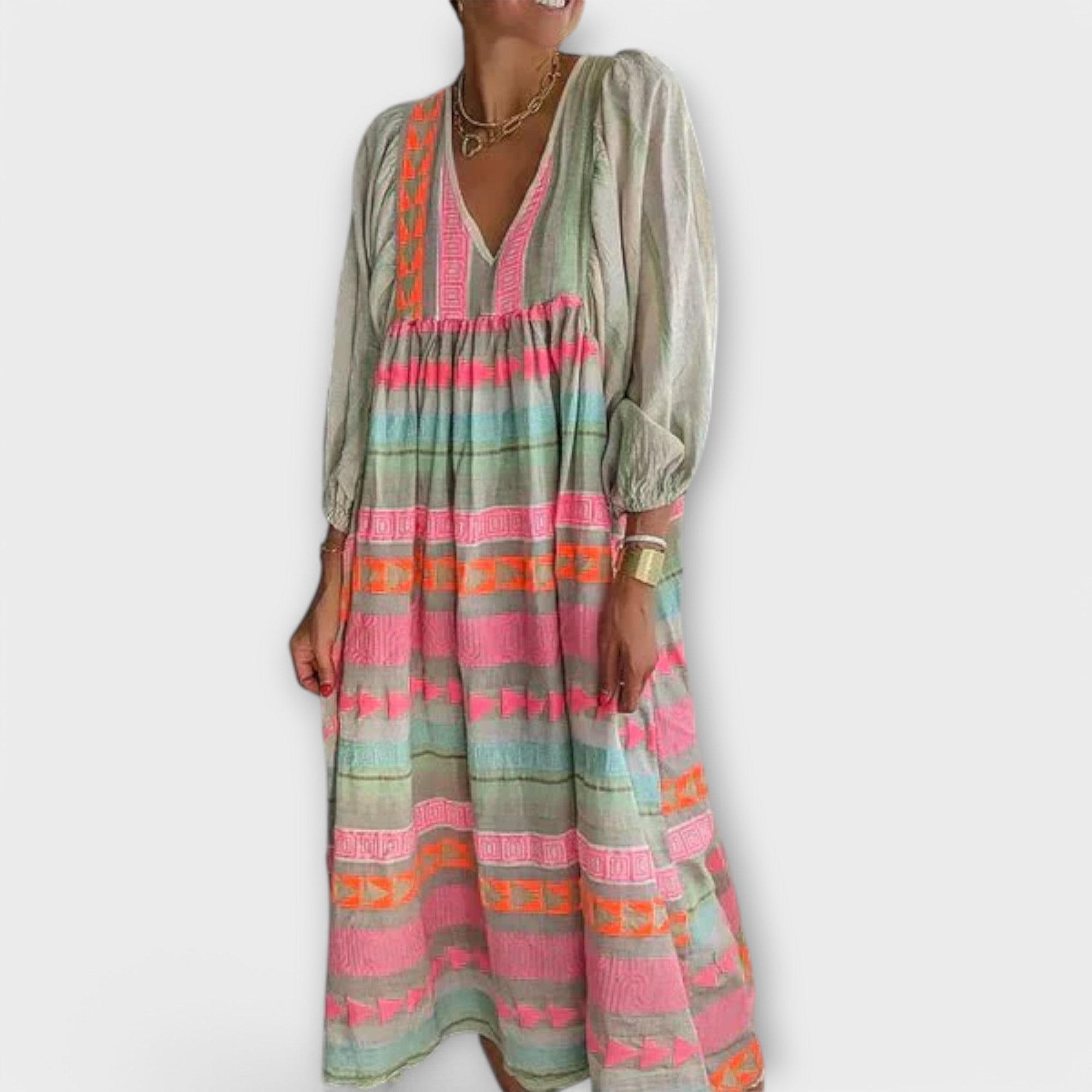 Vestido Suelto de Colores Vivos Hermine | Gabrielly