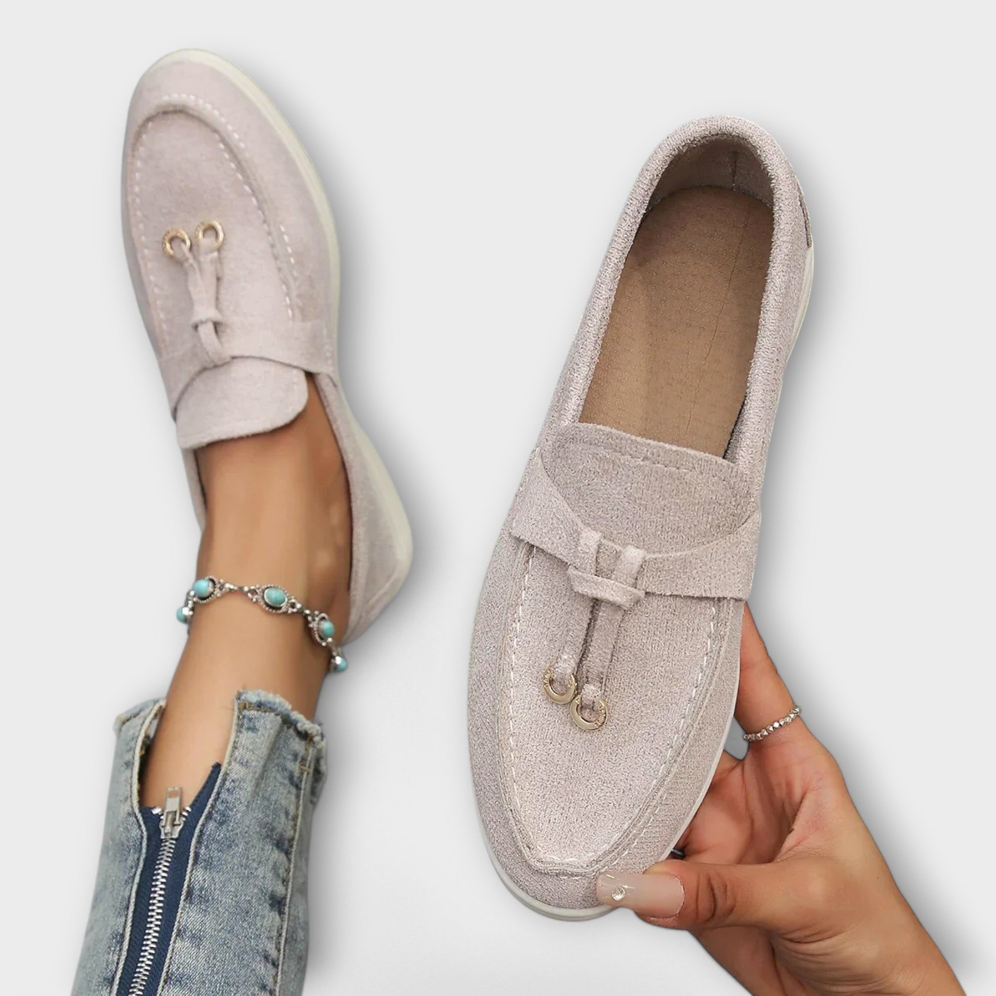 Mocasines de Piel para Mujer con Adorno Metálico | Zyra