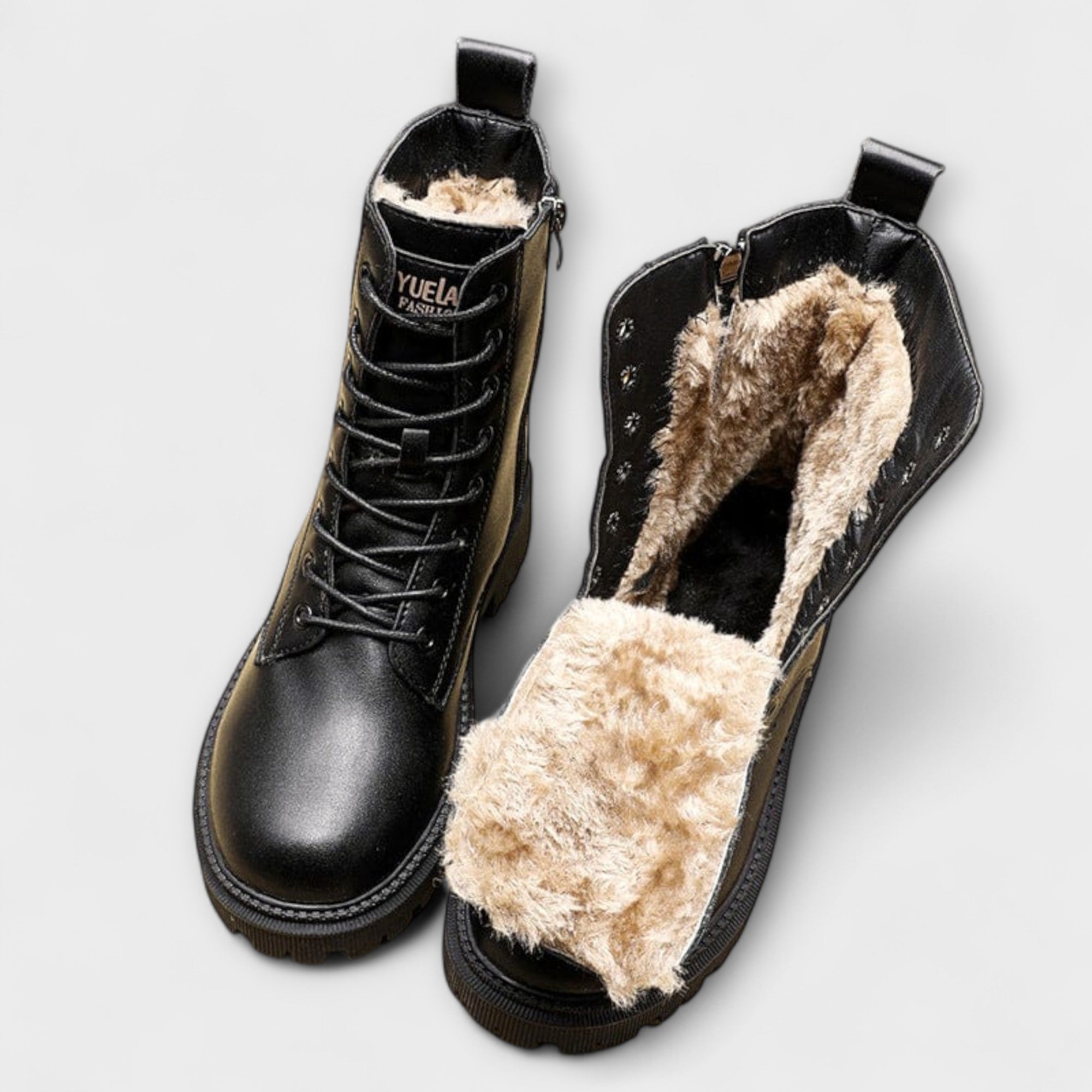 Botines de Piel Negros con Tacón para Mujer | Barbara