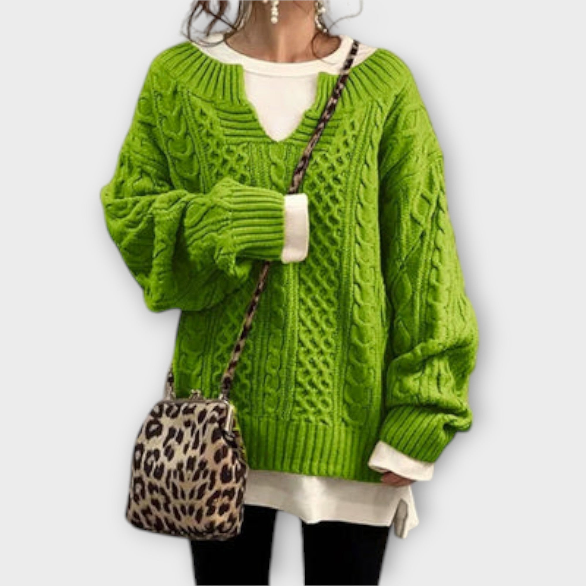Jersey Oversize de Punto con Trenzas para Mujer | Jully