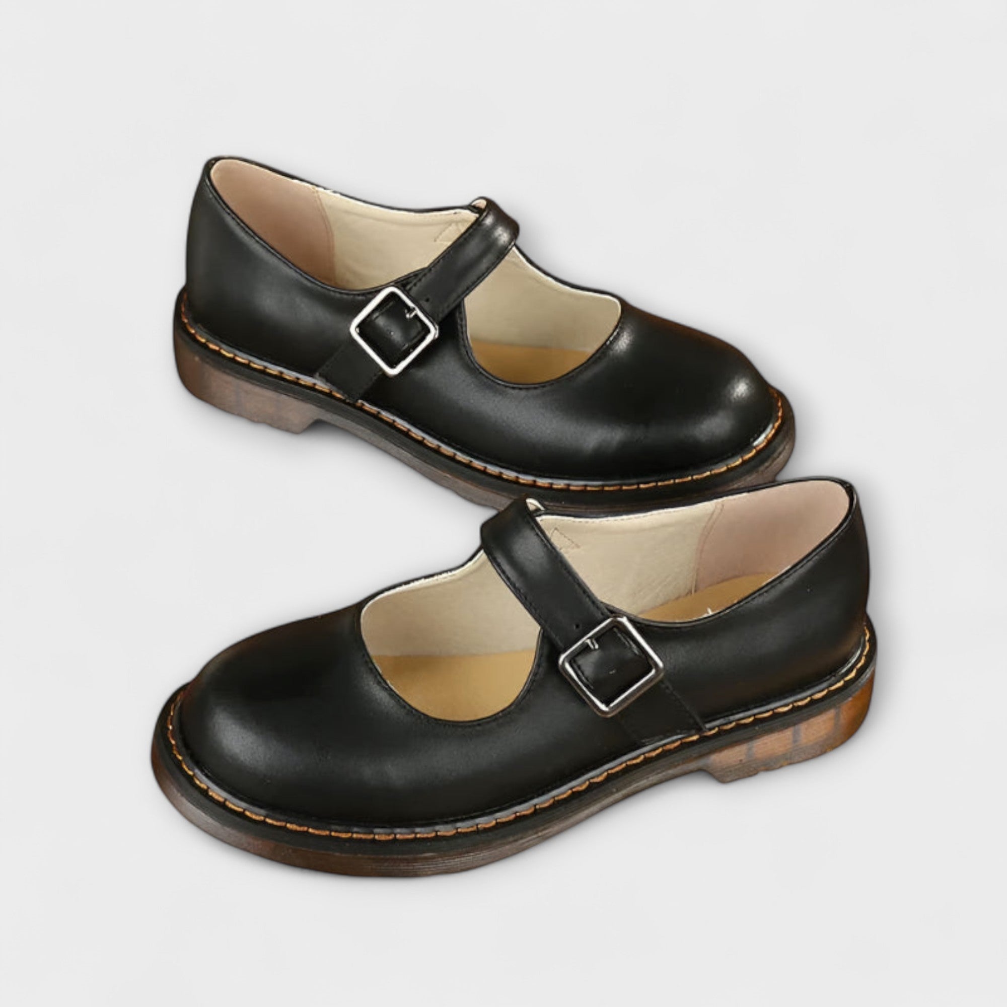 Zapatos Mary Jane de Piel Estilo Vintage | Eldima