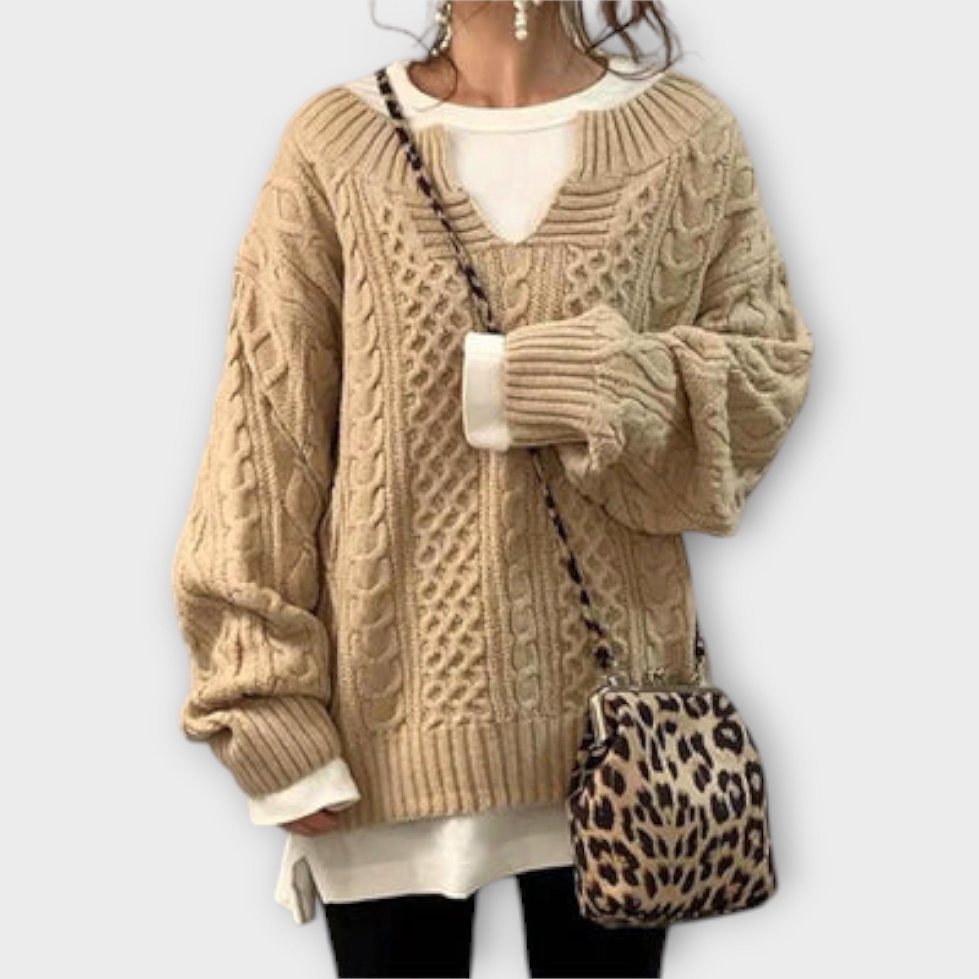 Jersey Oversize de Punto con Trenzas para Mujer | Jully