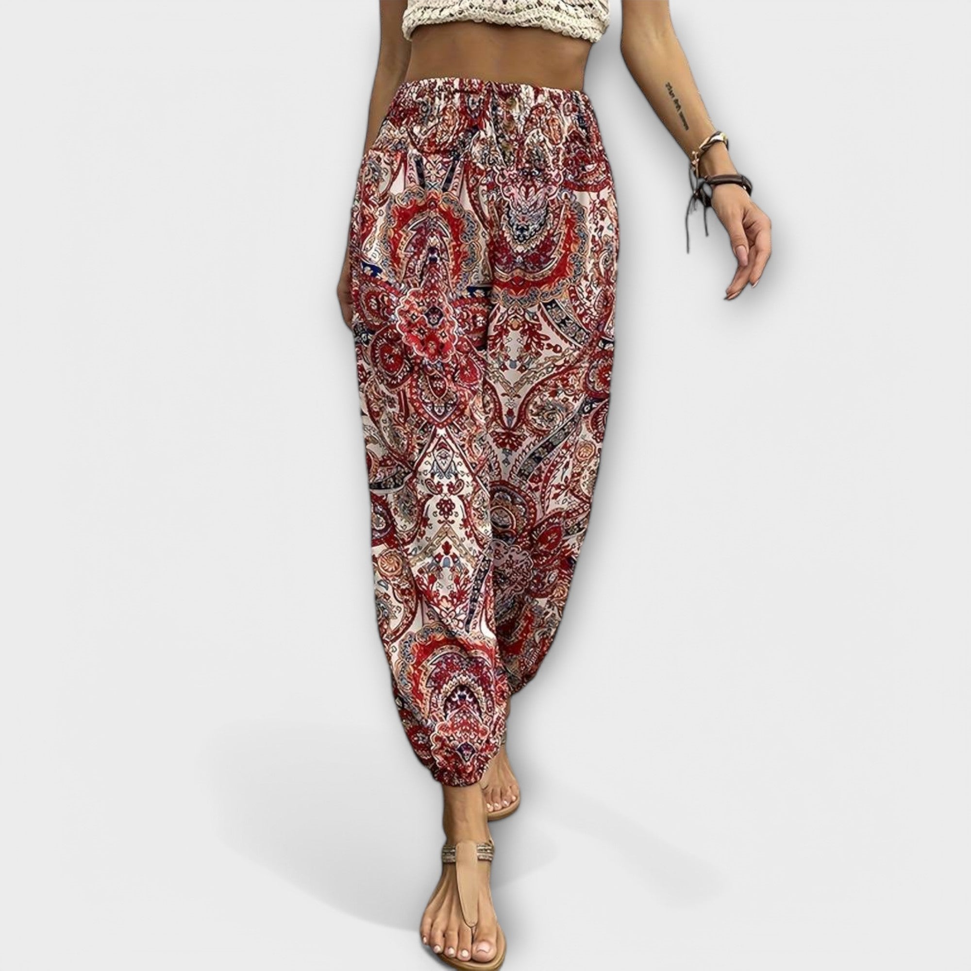 Pantalón Fluido con Estampado Étnico para Mujer | Phoebie