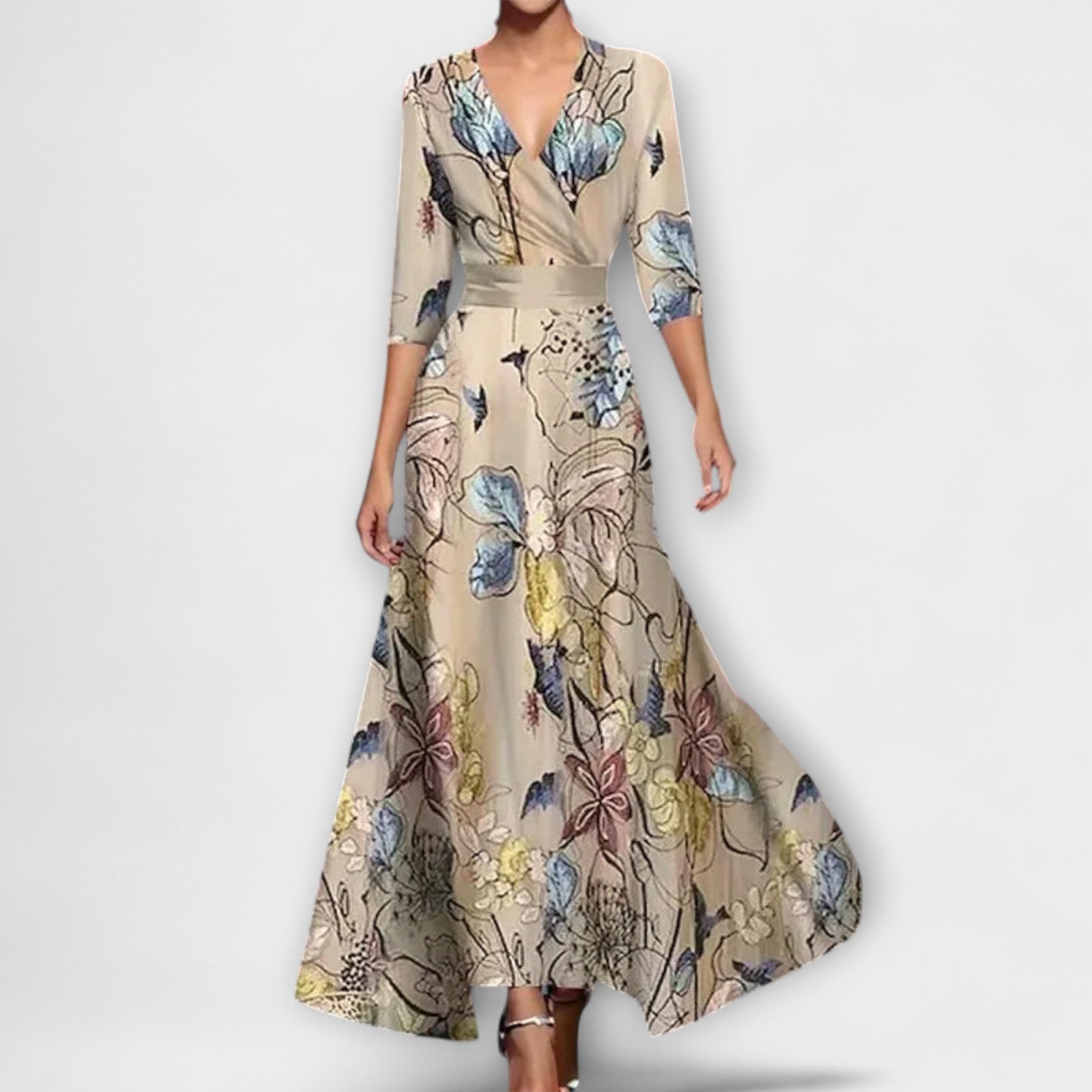 Vestido Elegante con Mangas de Diseño | Alma